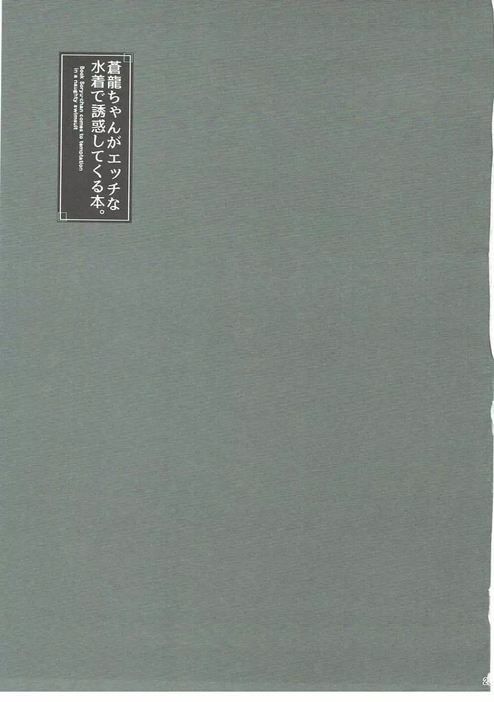 蒼龍ちゃんがエッチな水着で誘惑してくる本。 - page24