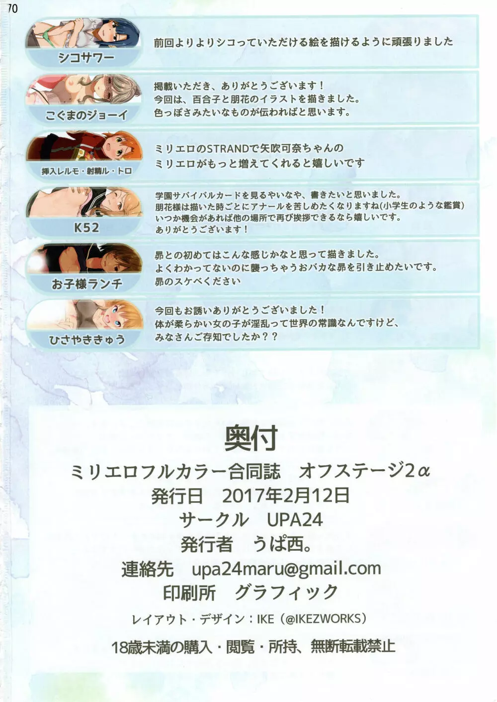 ミリエロフルカラー合同誌 オフステージ2α - page71
