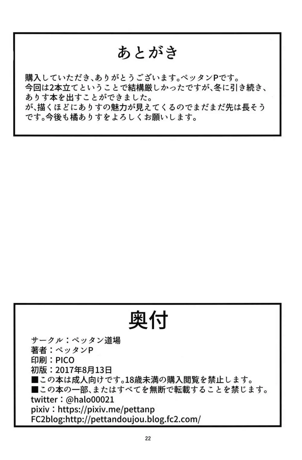 橘ありすはPが好き2 - page21