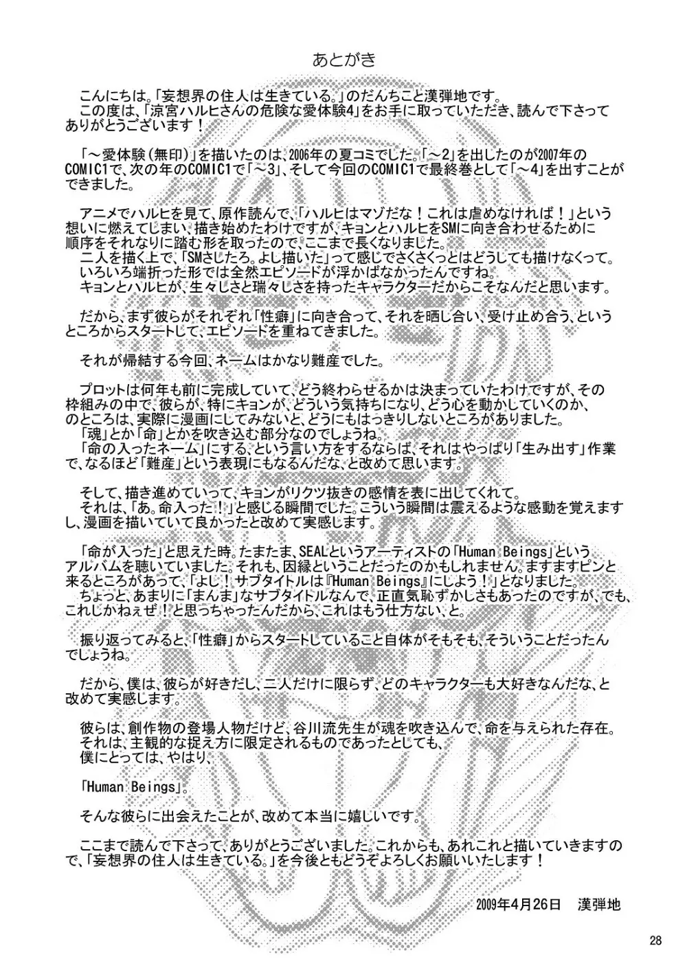涼宮ハルヒさんの危険な愛体験4 - page28