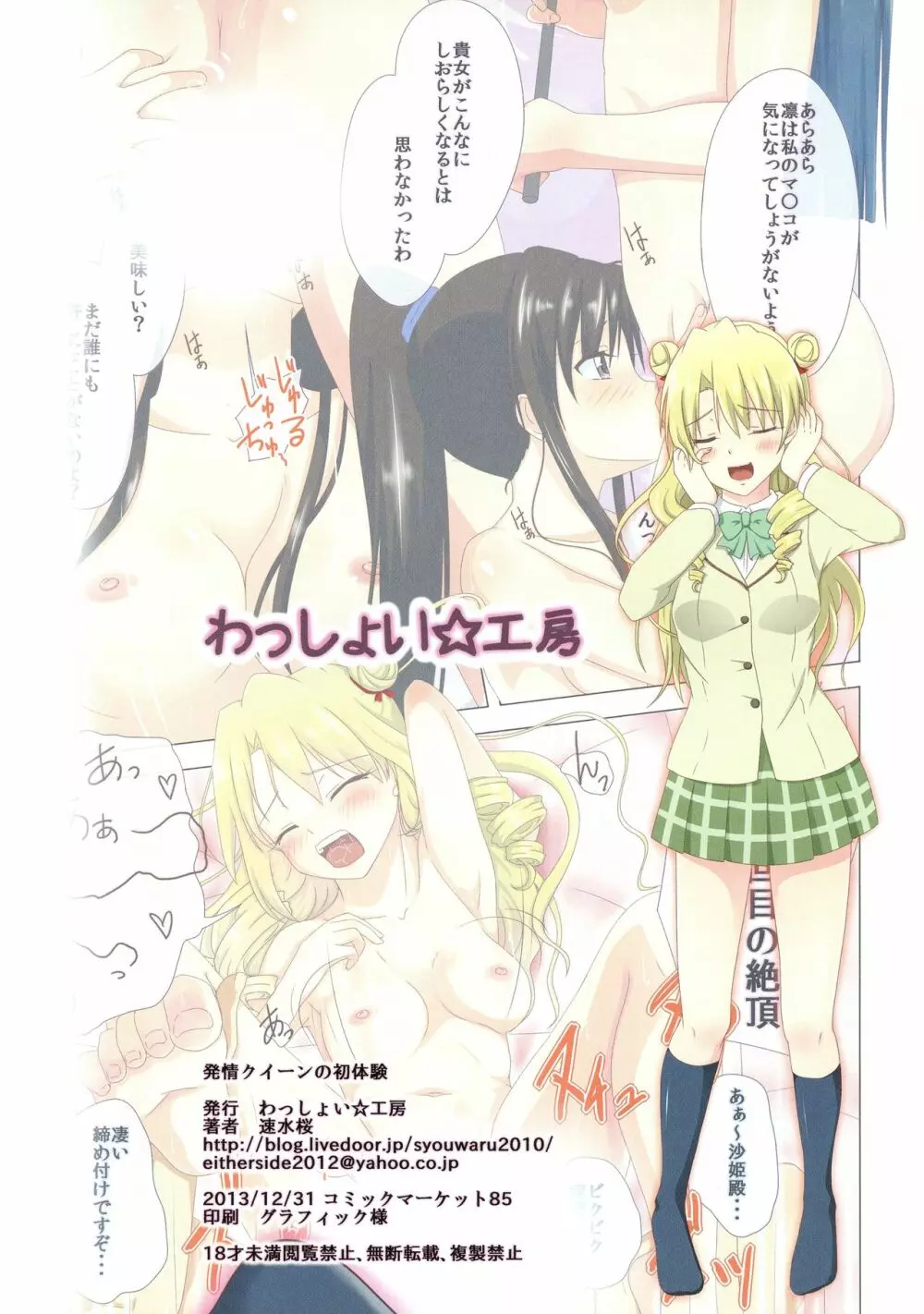 (C85) わっしょい☆工房 (速水桜)] 発情クイーンの初体験 (To LOVEる -とらぶる-) - page2