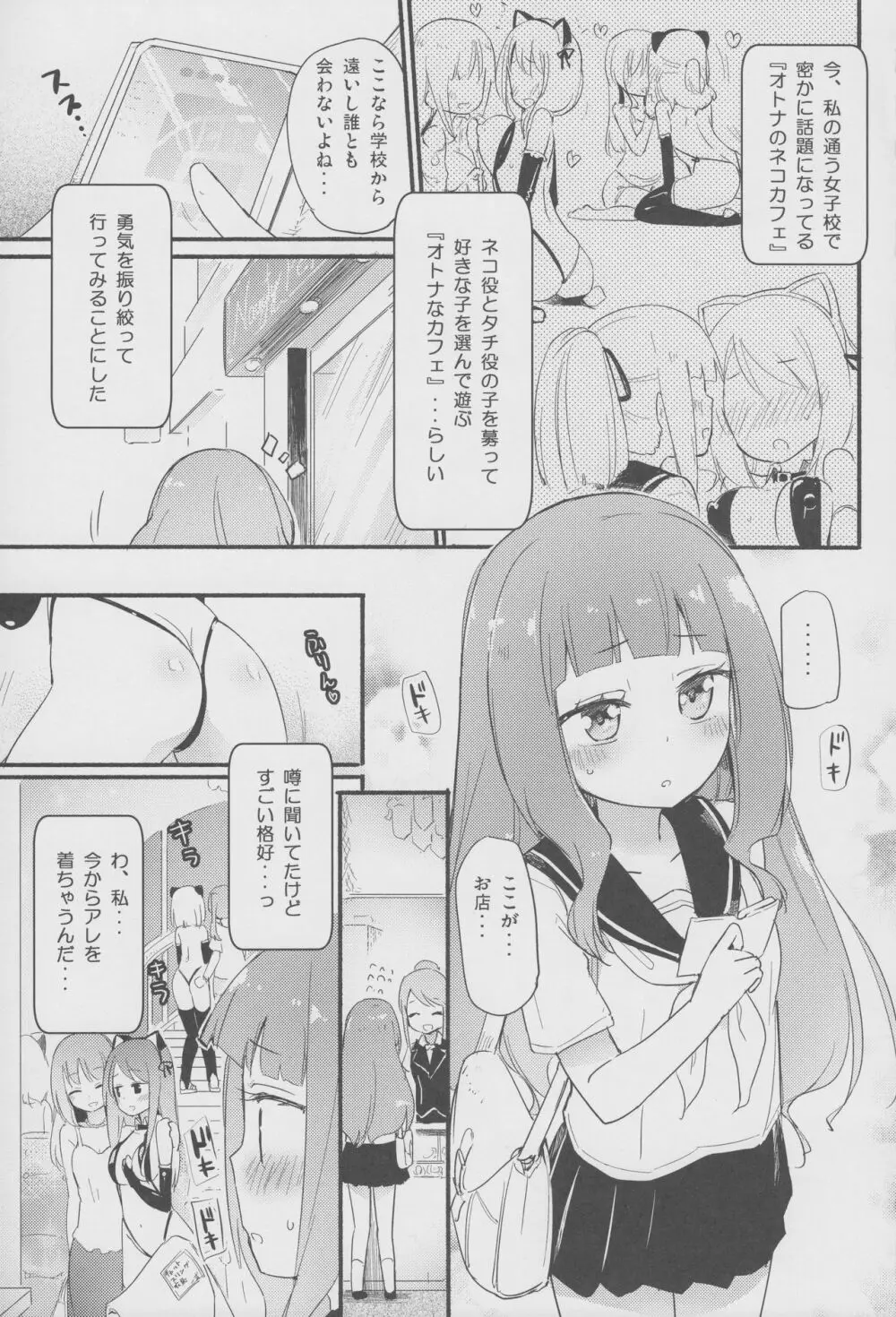 タチまっしぐら 2 ～ネコ♀カフェ百合合同 II～ - page3