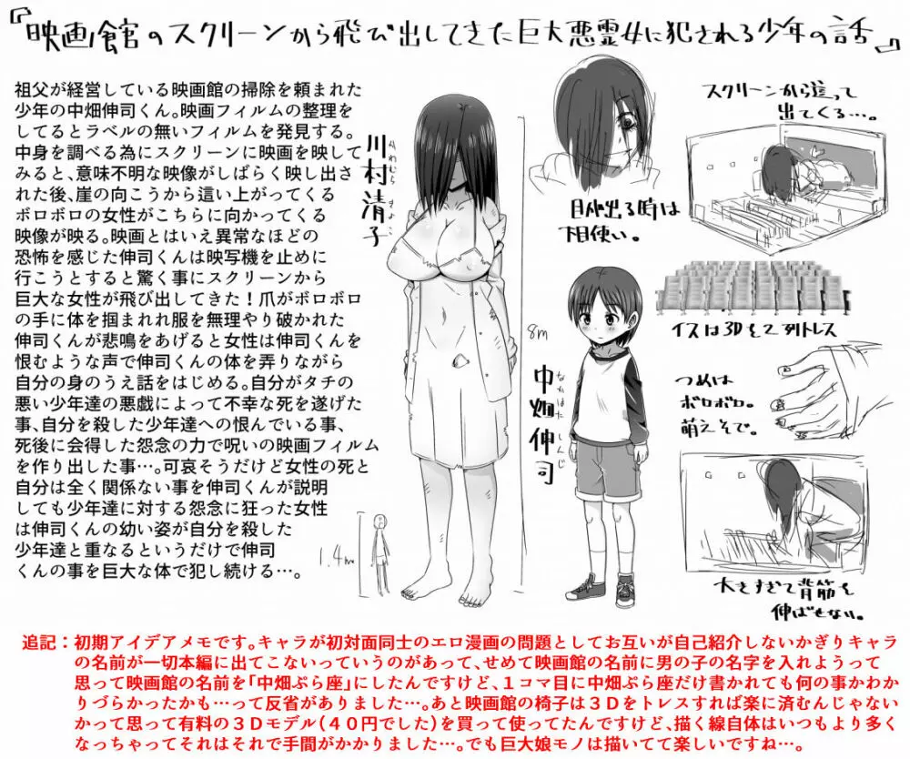 映画館のスクリーンから飛び出してきた巨大悪霊女に犯される少年の話 - page21