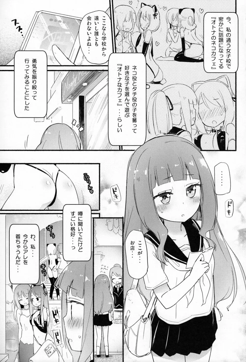 タチまっしぐら 2 ～ネコ♀カフェ百合合同 II～ - page3