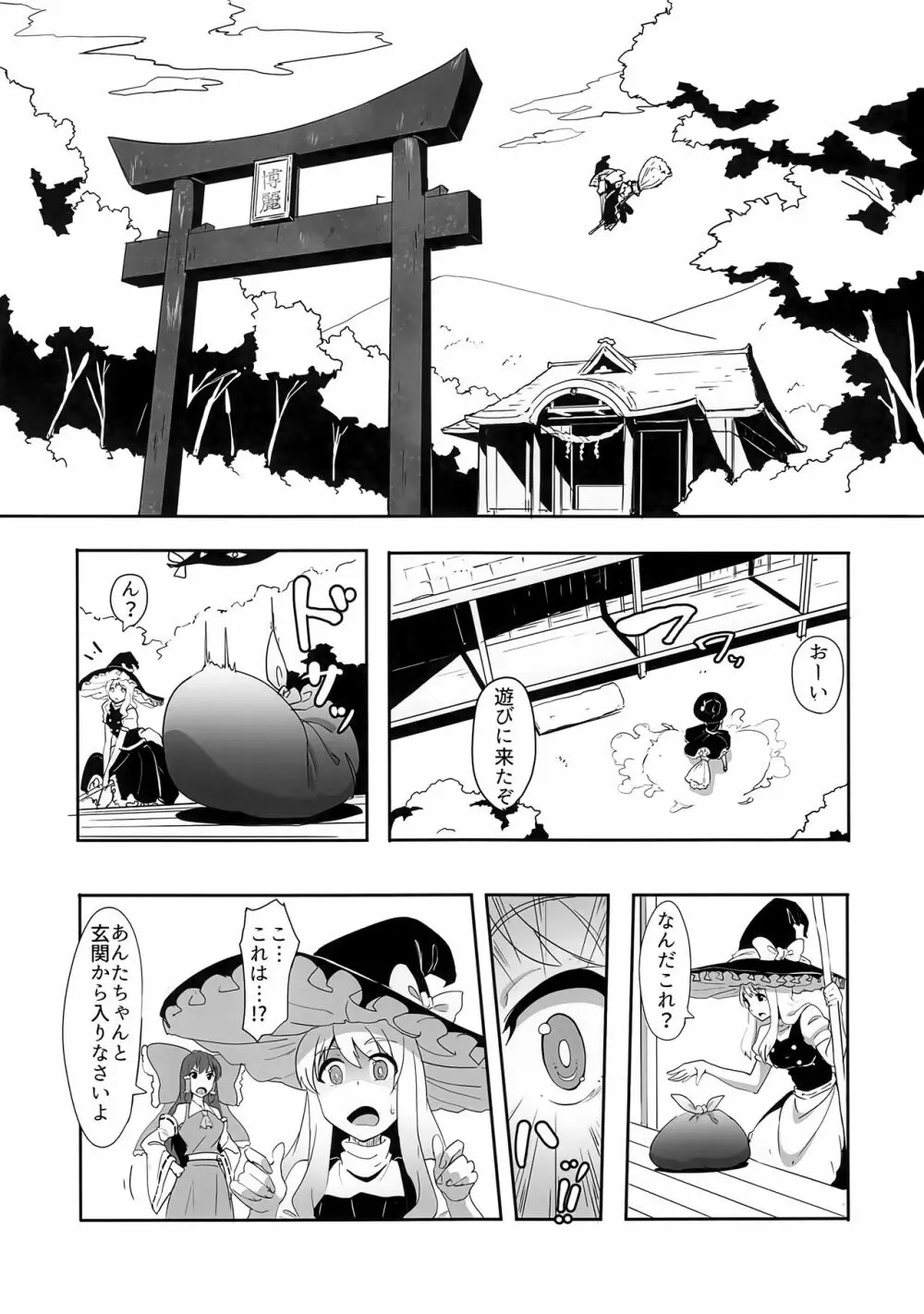 ふたなり霊夢とふたなり魔理沙がマイクロビキニでいちゃいちゃする本 - page2