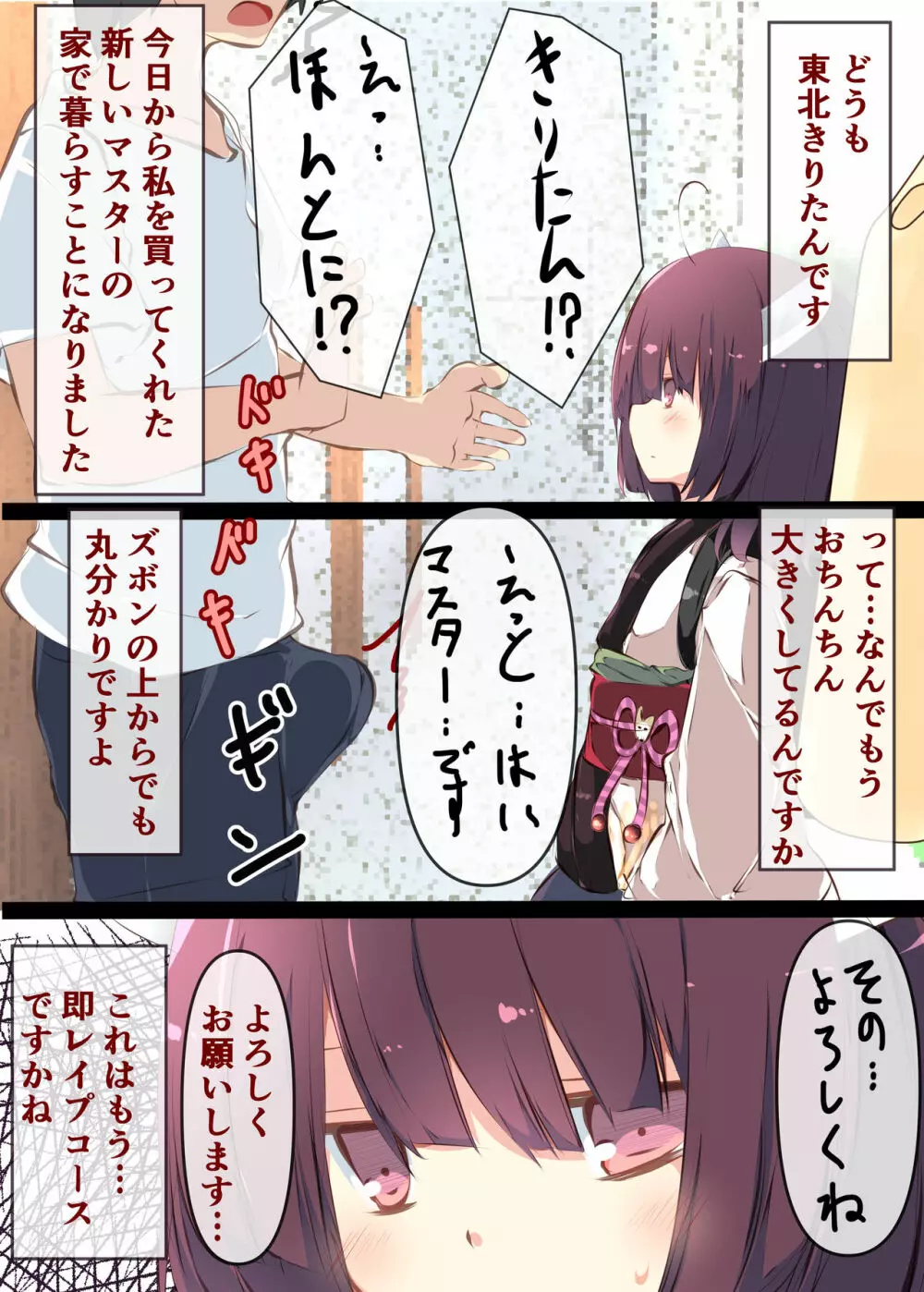 通販で買われたきりたんがマスターの早漏チンポに困惑するおはなし - page4