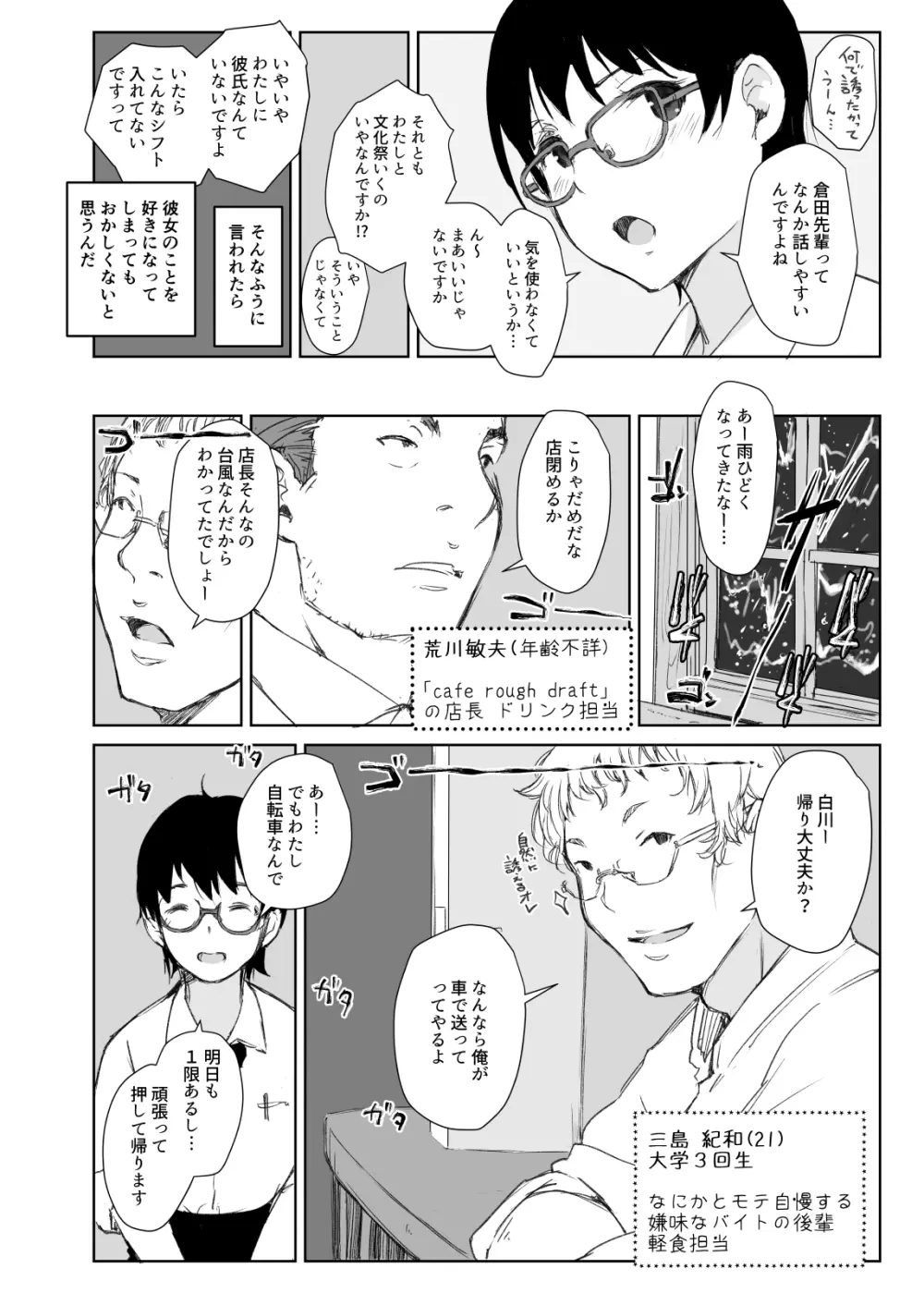 ショートカットで眼鏡の似合う人懐こいバイトの後輩が ヤリチン同僚の車で送られてから無断欠勤している - page4