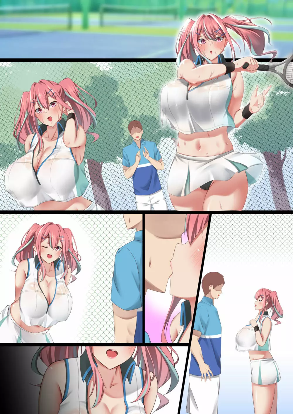 爆乳ギャルのオレの彼女がテニサーのヤリチン男に寝取られた話 - page32