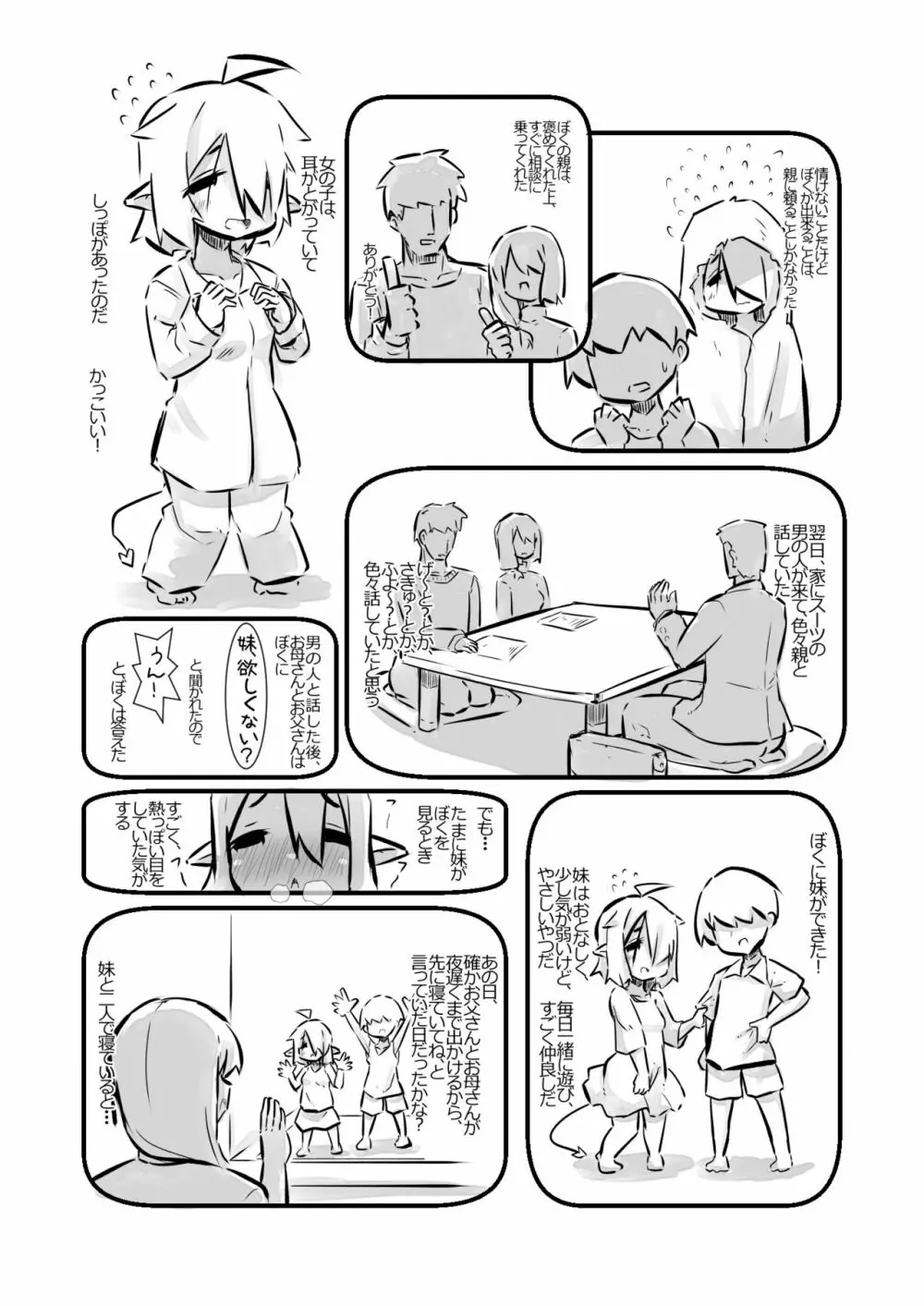 発情した巨乳妹サキュバスに襲われたけど兄として頑張る話 - page9