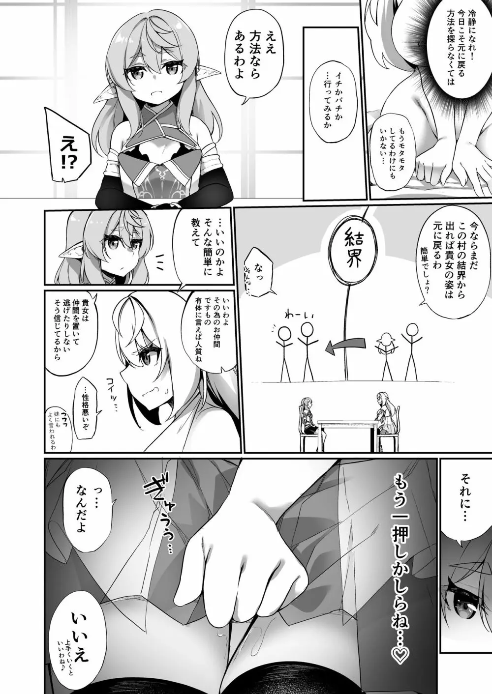 ♂冒険者さんが♀エルフにされて親友《なかま》と結ばれる話 - page22