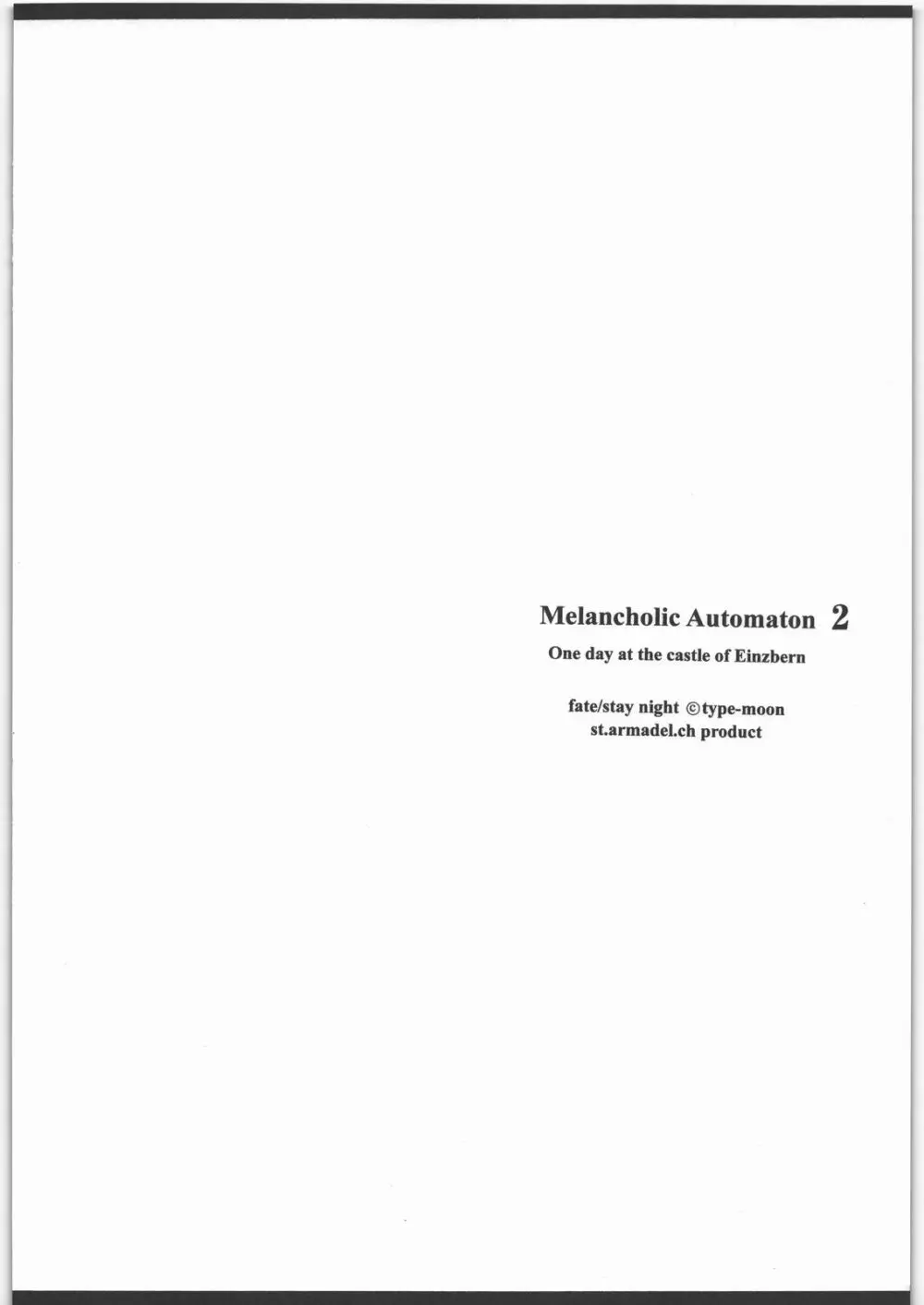 Melancholic Automaton 2 - One day at the castle of Einzbern - page3