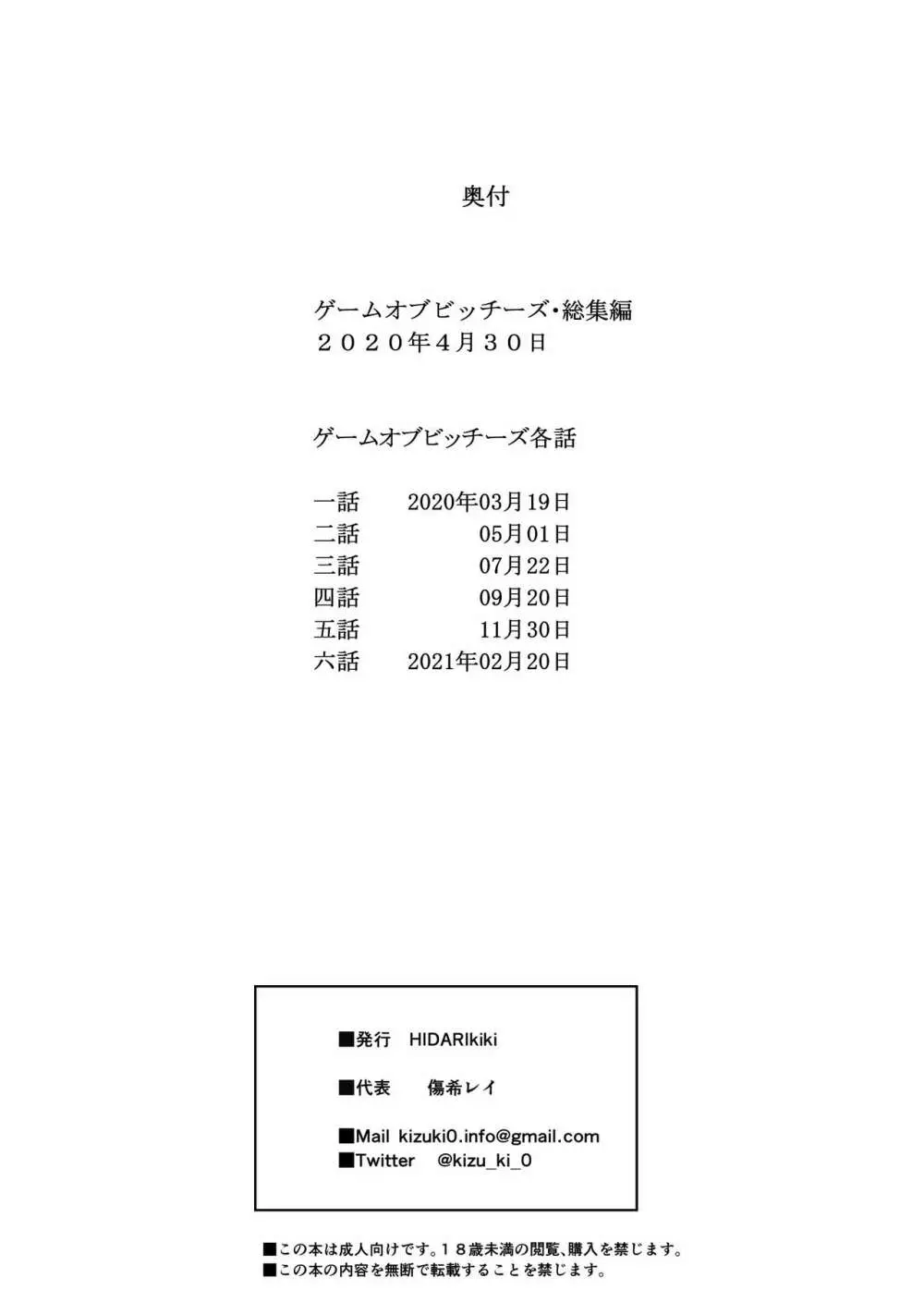 ゲームオブビッチーズ・総集編 - page186