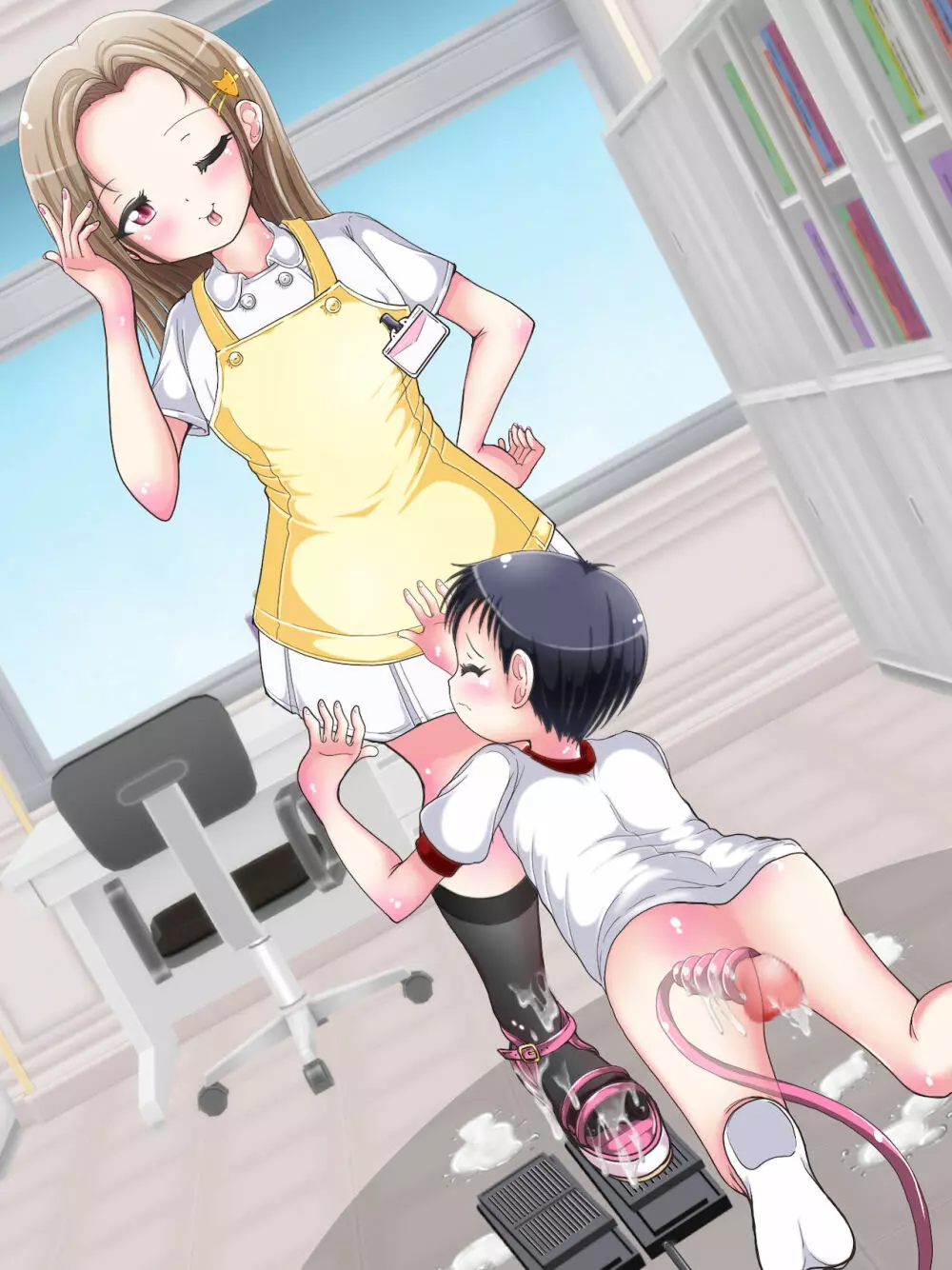 おねショタ足コキ性教育！？ナースの足コキ射精指導 - page397