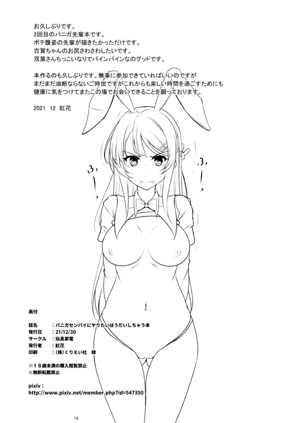 バニガセンパイにヤりたいほうだいしちゃう本 - page17