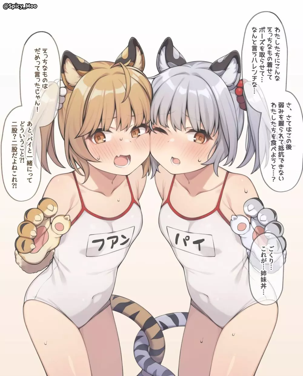 双寅の姉妹丼を美味しく食べるだけの絵 - page3