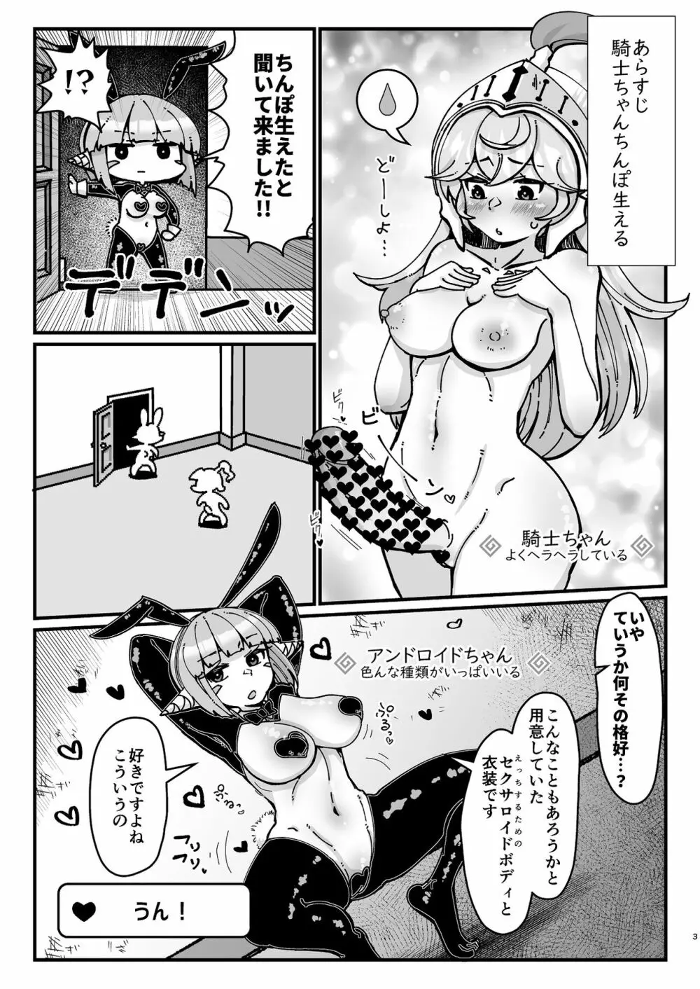 ふたなり騎士ちゃんと性処理アンドロイド - page3