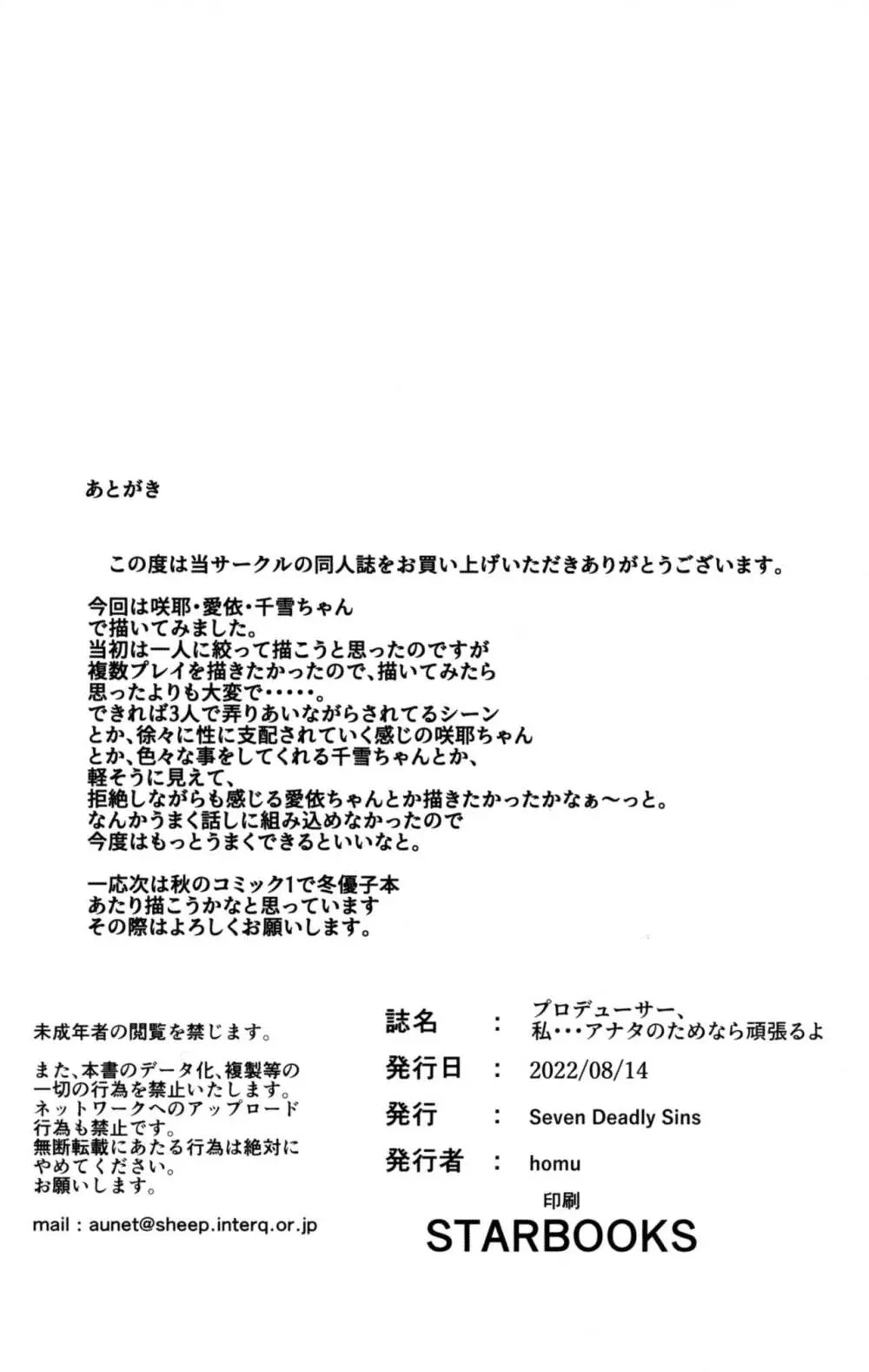 プロデューサー、私・・・アナタのためなら頑張るよ・・・ - page32