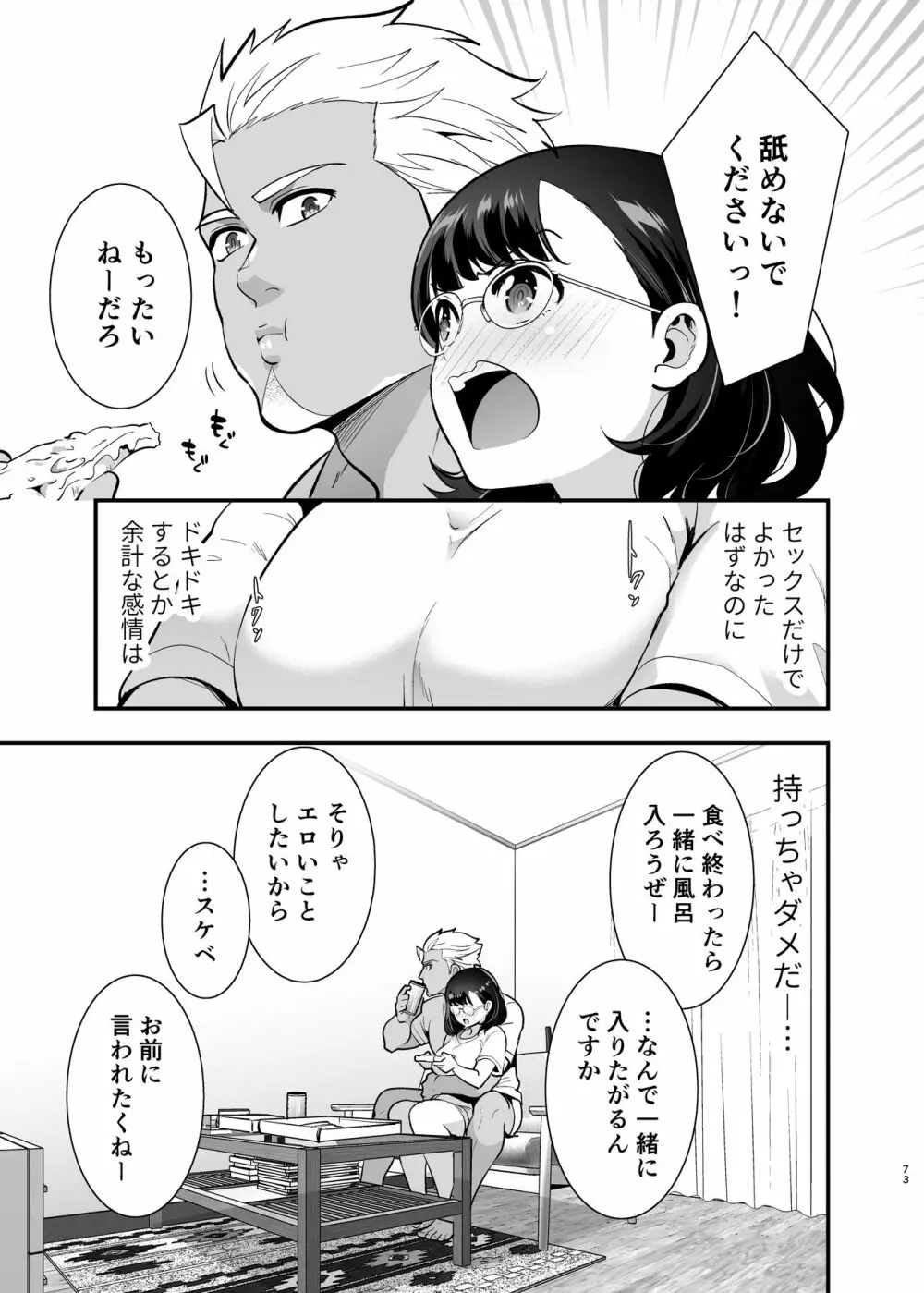 欲望が溜まった憂鬱なノーミーがブルーカラーの上司に3日間食り・食われる - page73