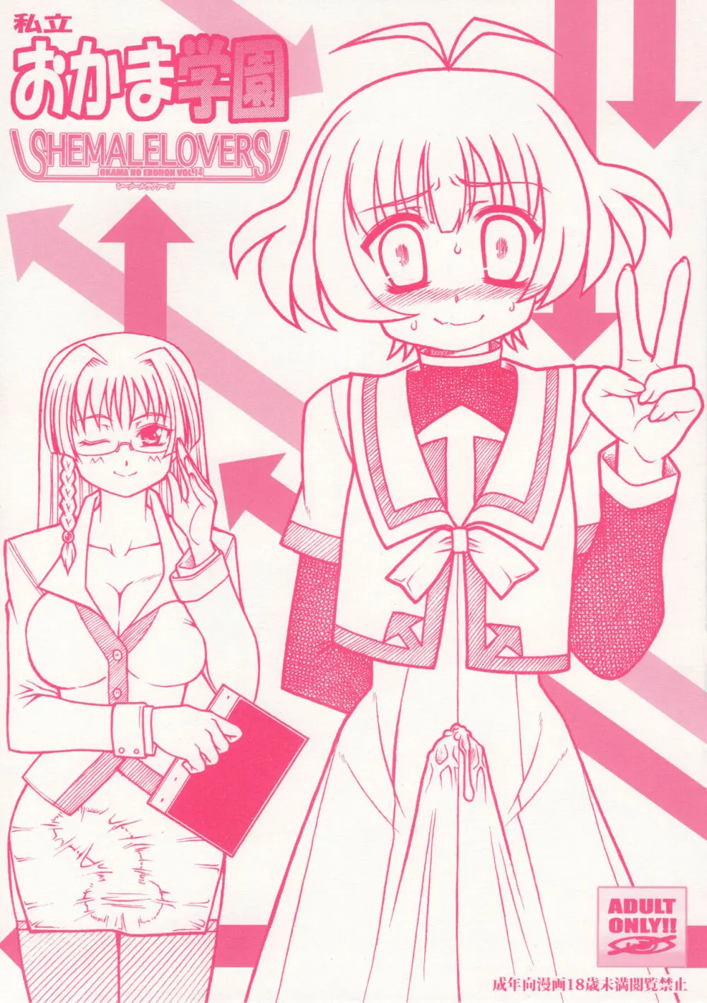 私立おかま学園 SHEMALE LOVERS おかまのえろほん VOL.14 - page1