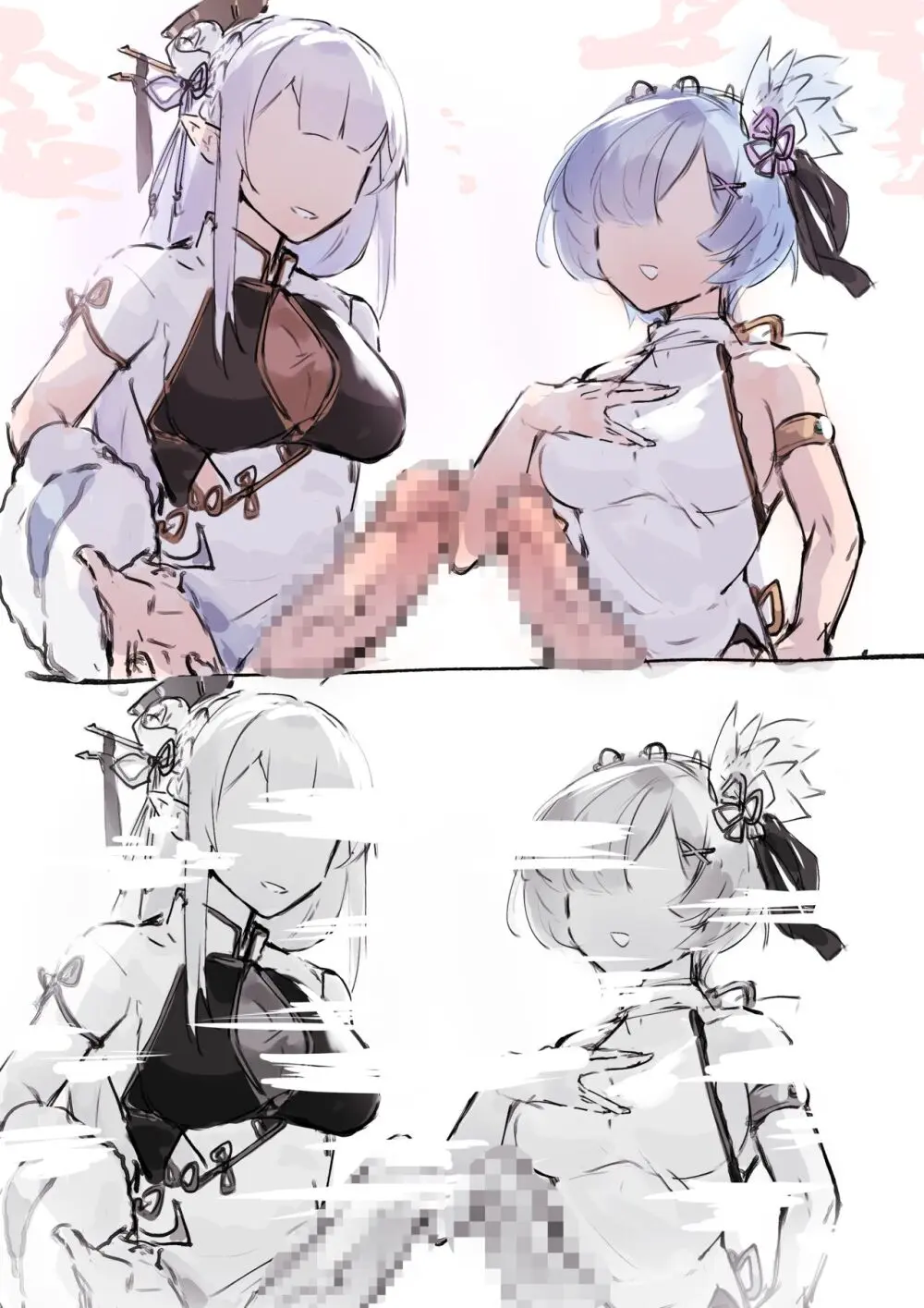 Emilia, Rem and Subaru futanari - page10