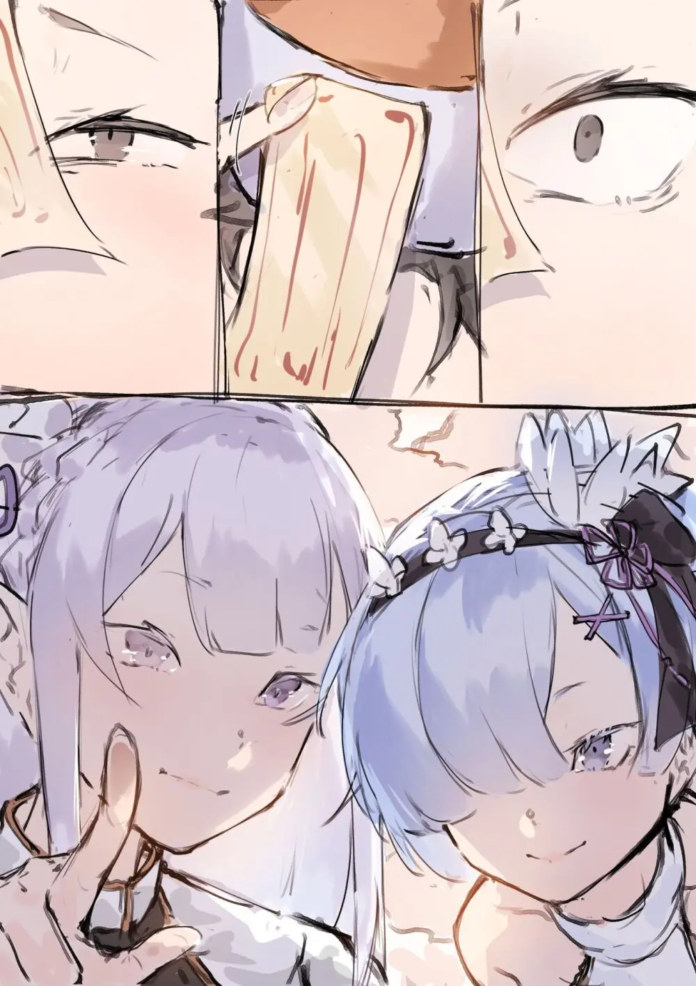 Emilia, Rem and Subaru futanari - page11