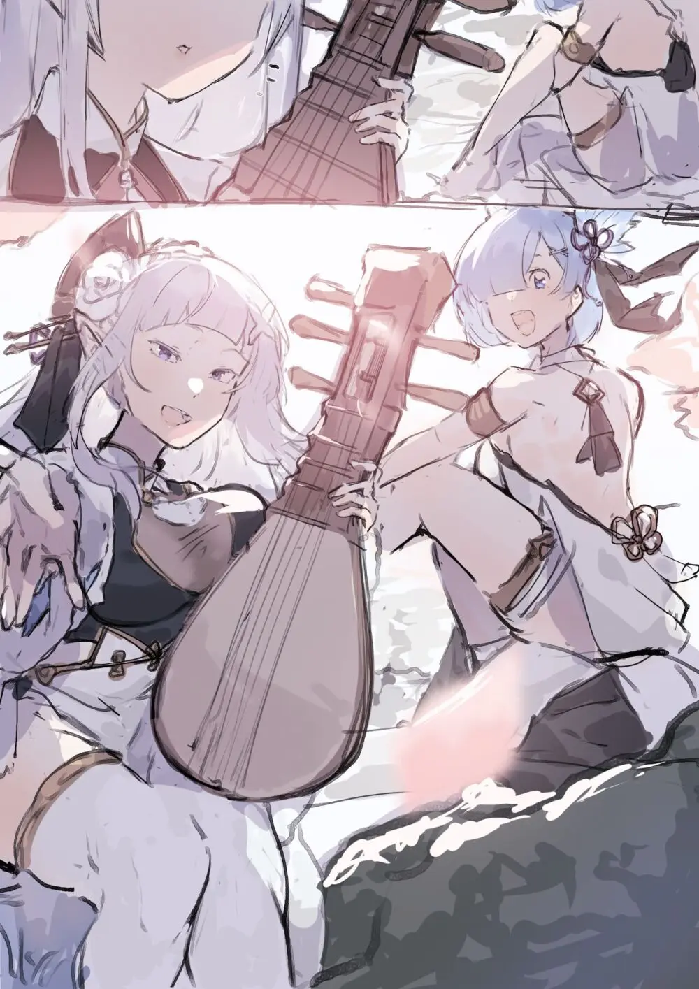 Emilia, Rem and Subaru futanari - page3