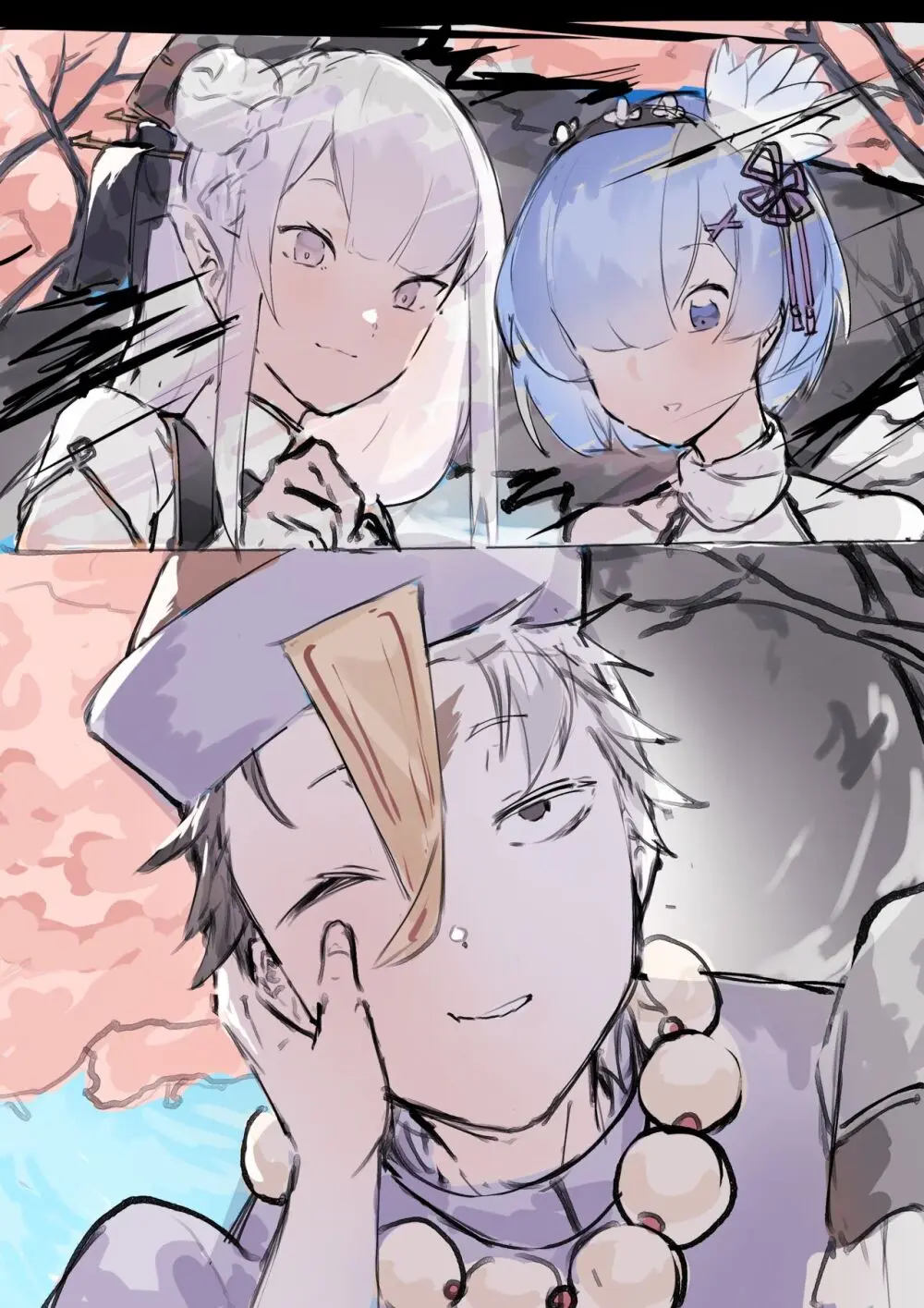 Emilia, Rem and Subaru futanari - page31