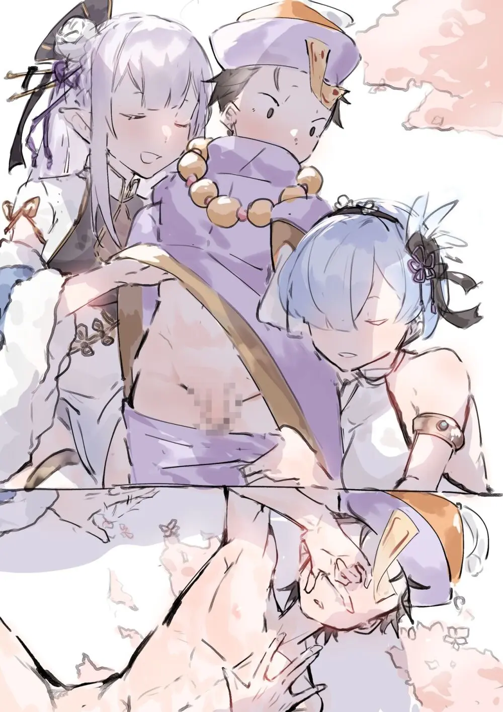 Emilia, Rem and Subaru futanari - page5