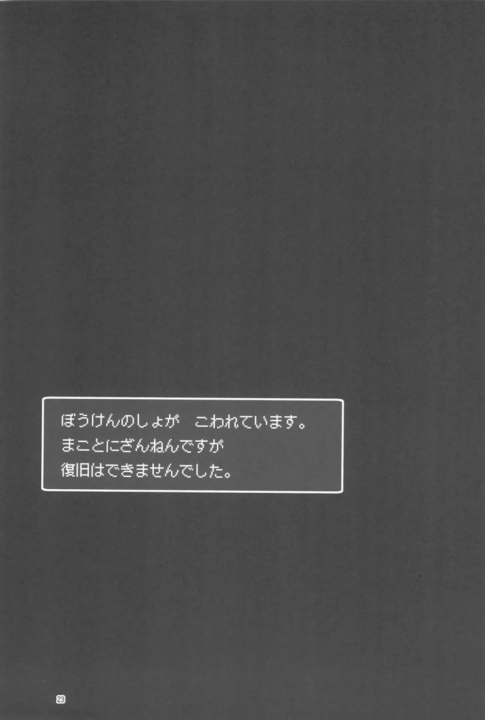 まことに ざんねんですが ぼうけんのしょ9は消えてしまいました。 - page23