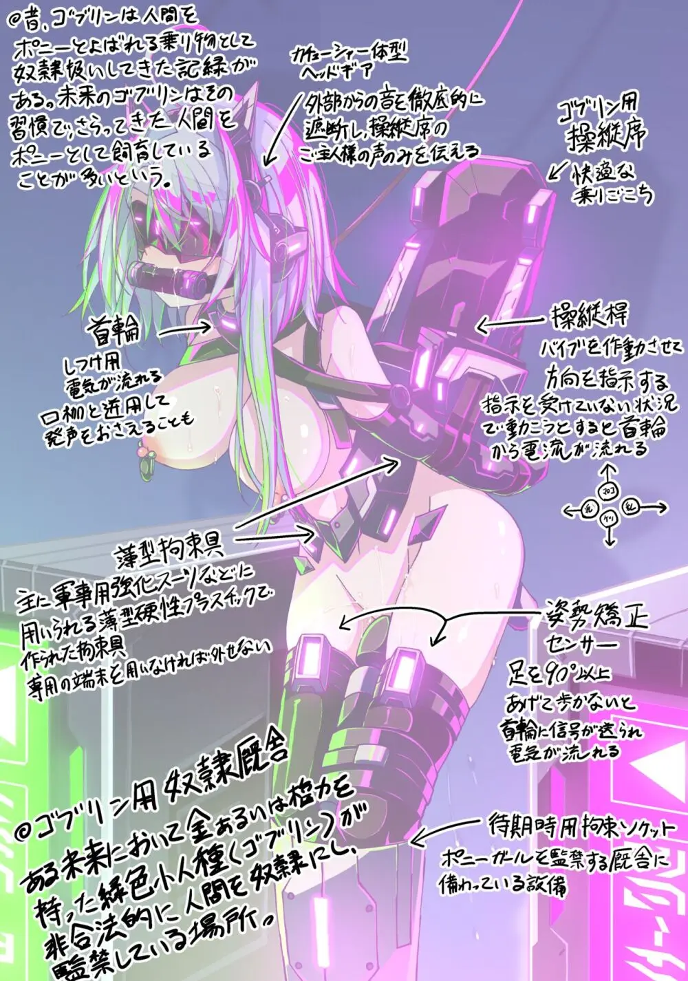 近未来ポニーガール・おまけの1ページ「レース」 ＆ 拘束具設定資料 - page5