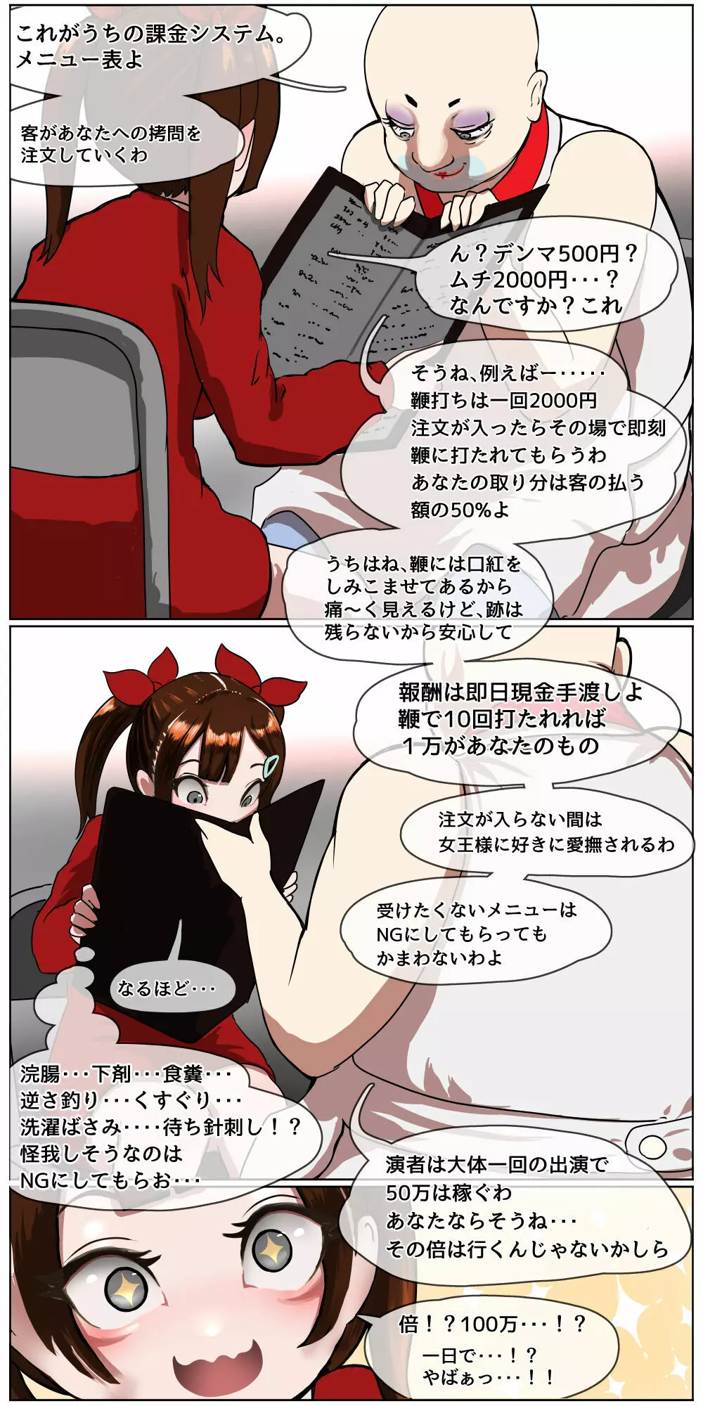 お金欲しさに怪しいバイトに応募したメスガキが拘束されて大勢の人の前で連続絶頂させられる話 - page12