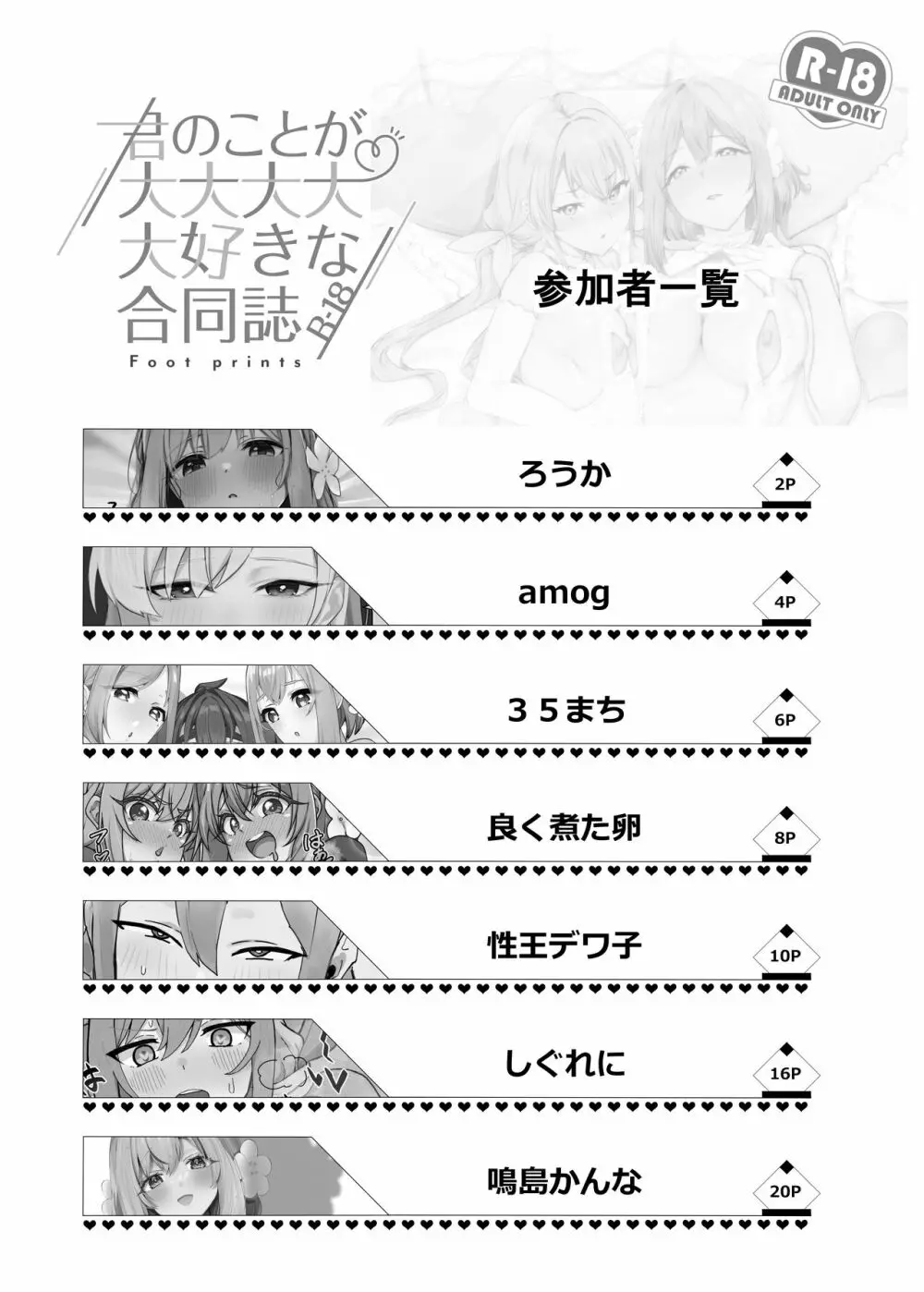 君のことが大大大大大好きな合同誌R-18 - page3
