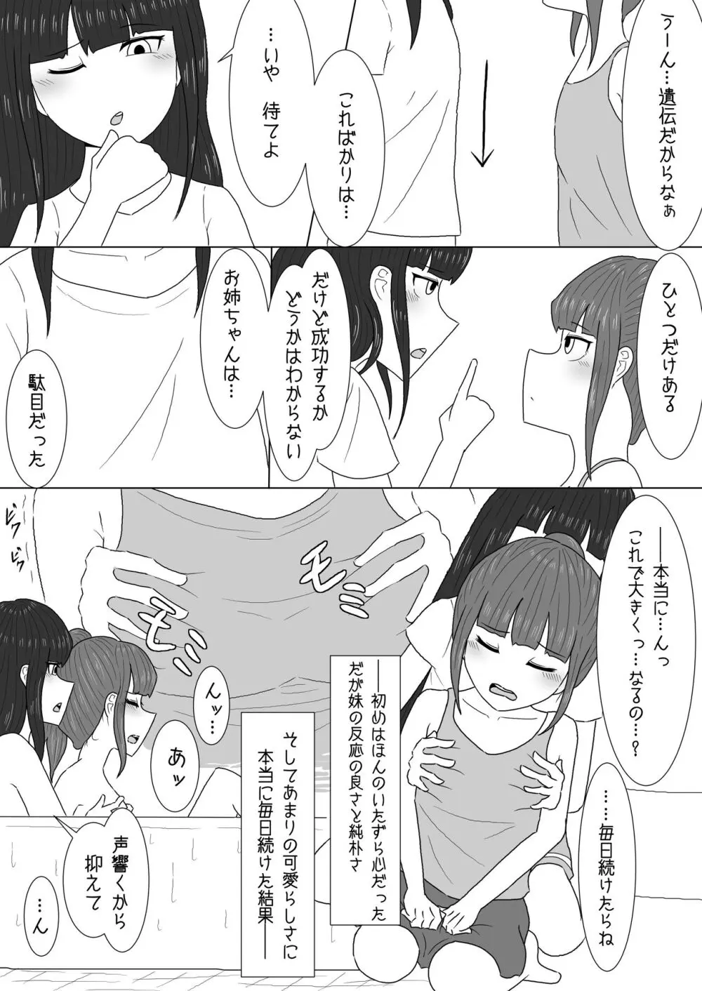 マッサージと偽って妹の貧乳を毎日揉んでいたら急成長しちゃった話 - page3