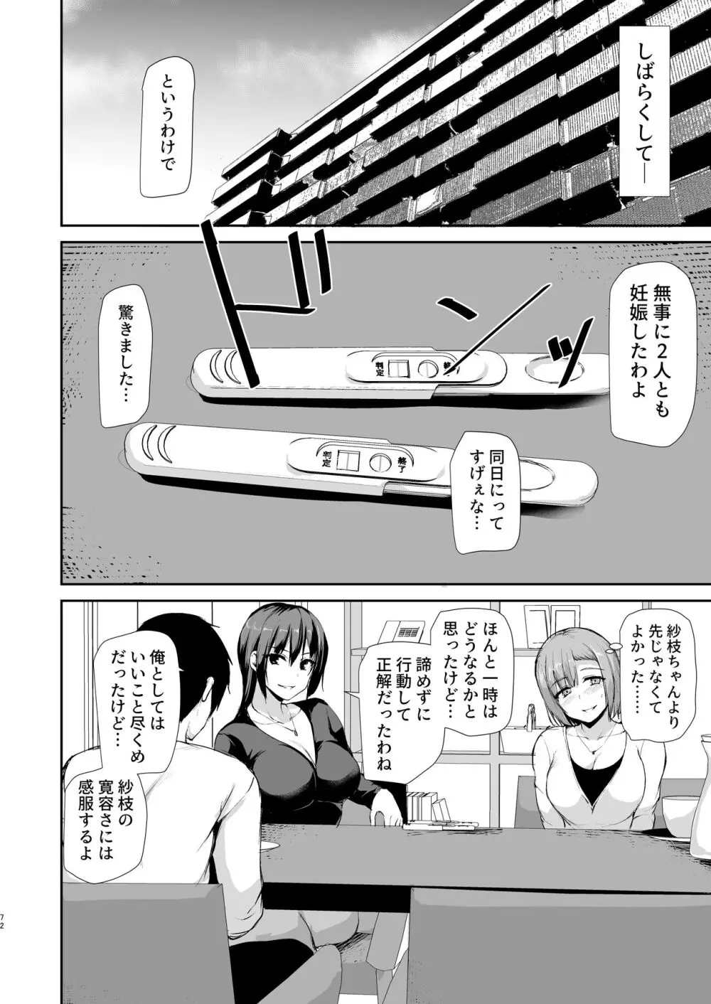 巨乳が2人いないと勃起しない夫のために友達を連れてきた妻3 - page73