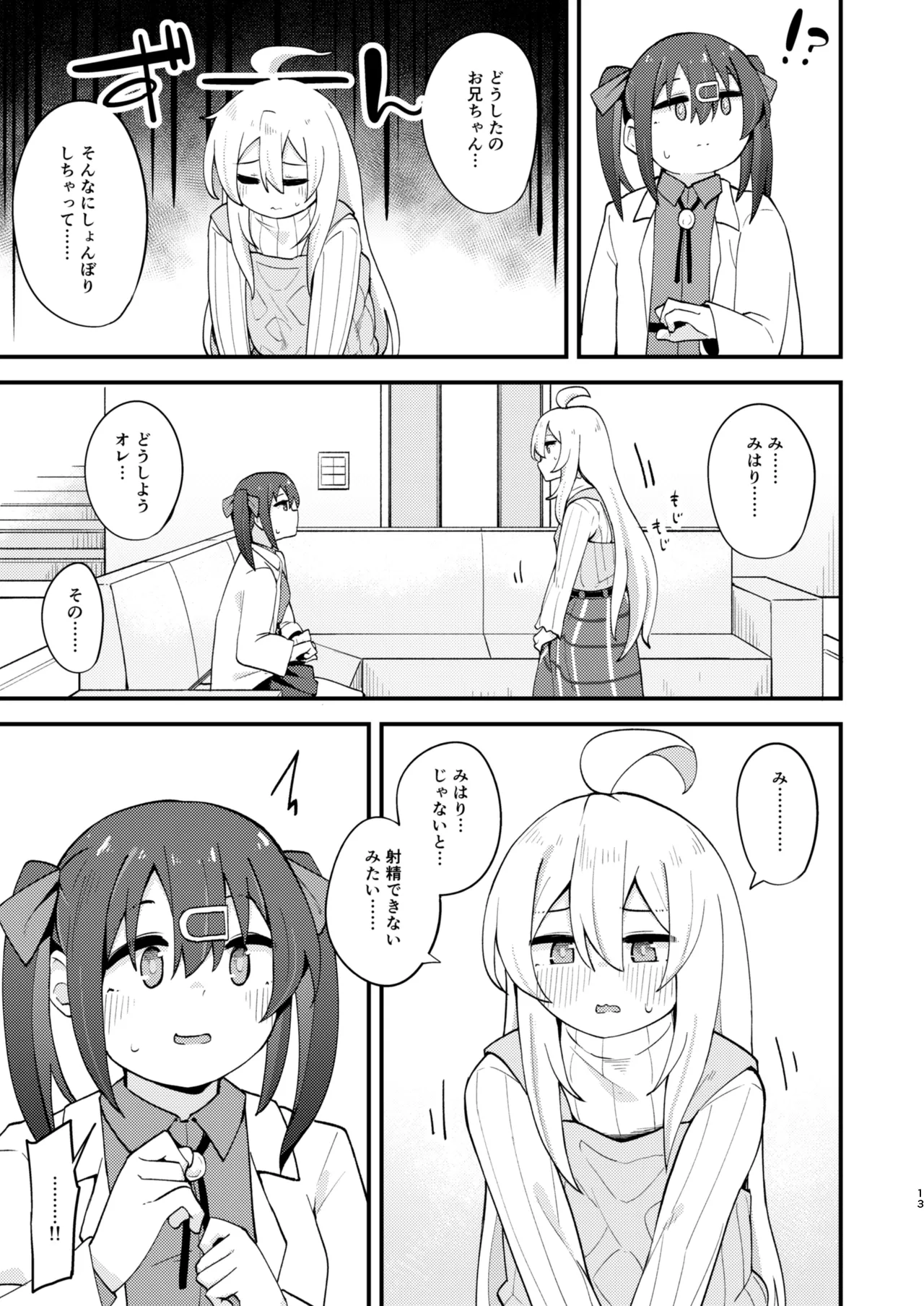 女の子に慣れすぎてしまって失われたお兄ちゃんの男の自信を取り戻すHな本 - page12