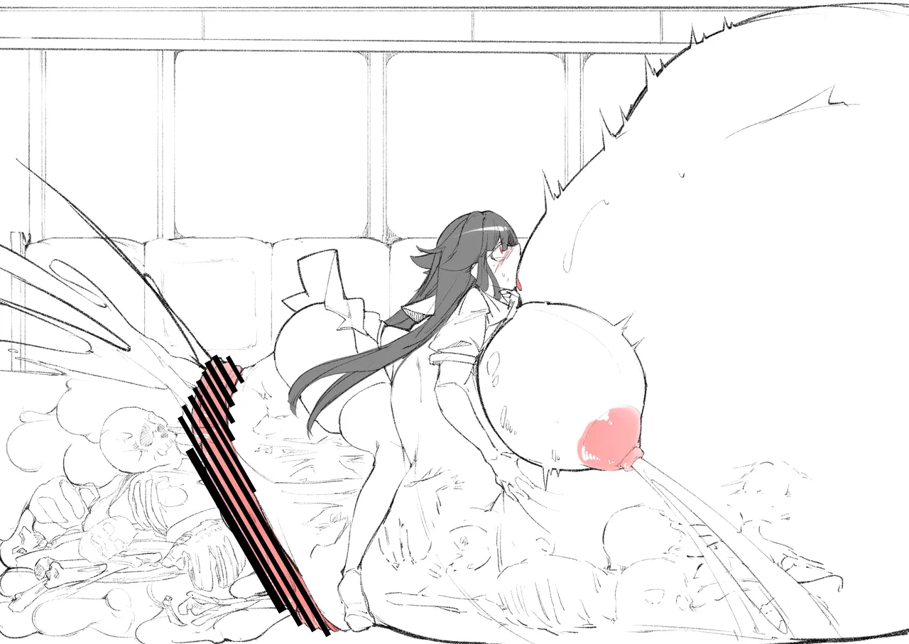 電車内で捕食した乗客を消化して吐き出す雪乃 - page7