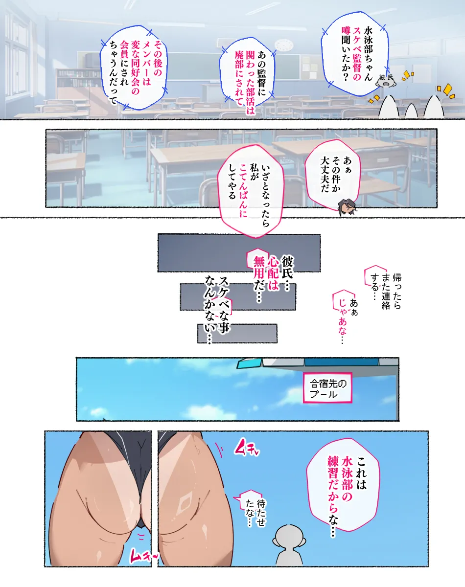 気が強い水泳部の元ヤンキーちゃん、噂のスケベ監督をこてんぱんにしてやるつもりが、あっけなく堕とされてしまい... - page6