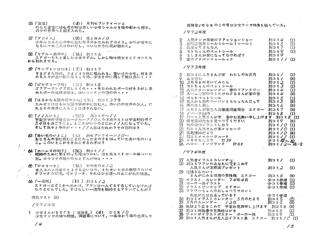 MAXIMUM VOL.4 萩尾望都特集 / ダイナビジョン『11月のギムナジウム』上映会パンフレット - page9