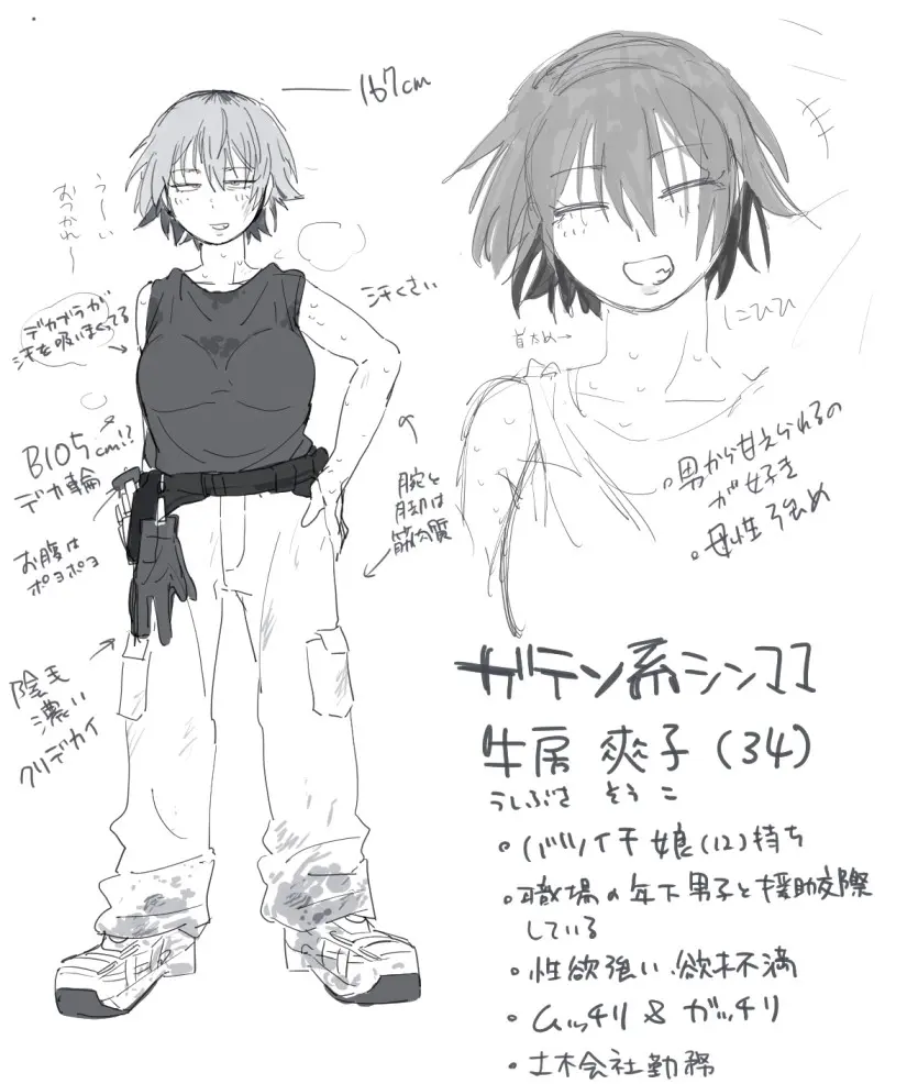 職場のガテン系シンママとらぶらぶセックス - page8