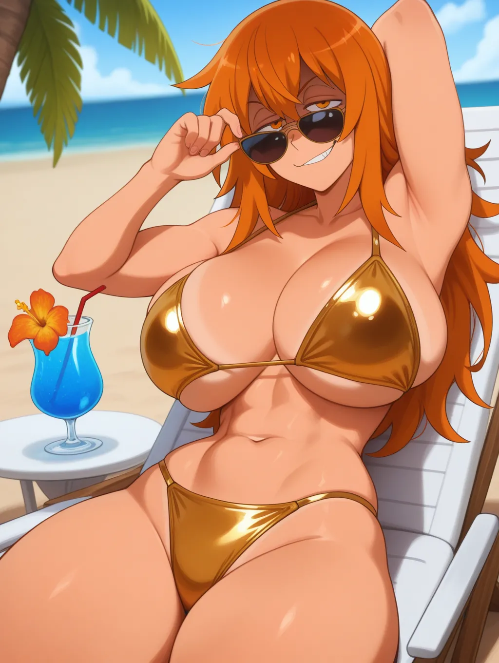 Maki Gamou | Golden Bikini 🏖🔥 waifuinvoker ai generated - page2
