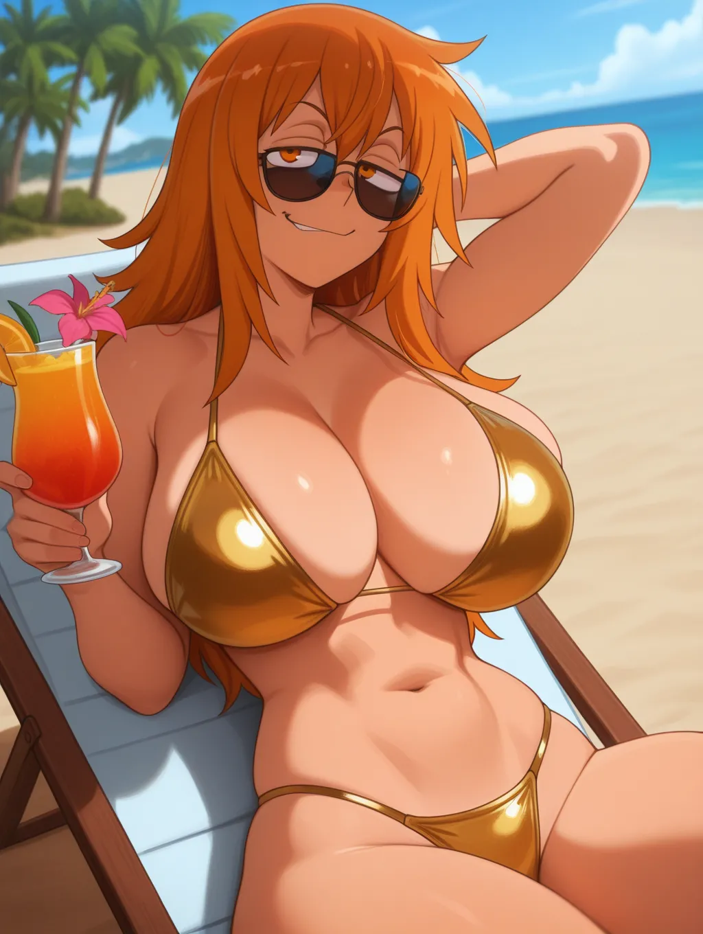 Maki Gamou | Golden Bikini 🏖🔥 waifuinvoker ai generated - page69