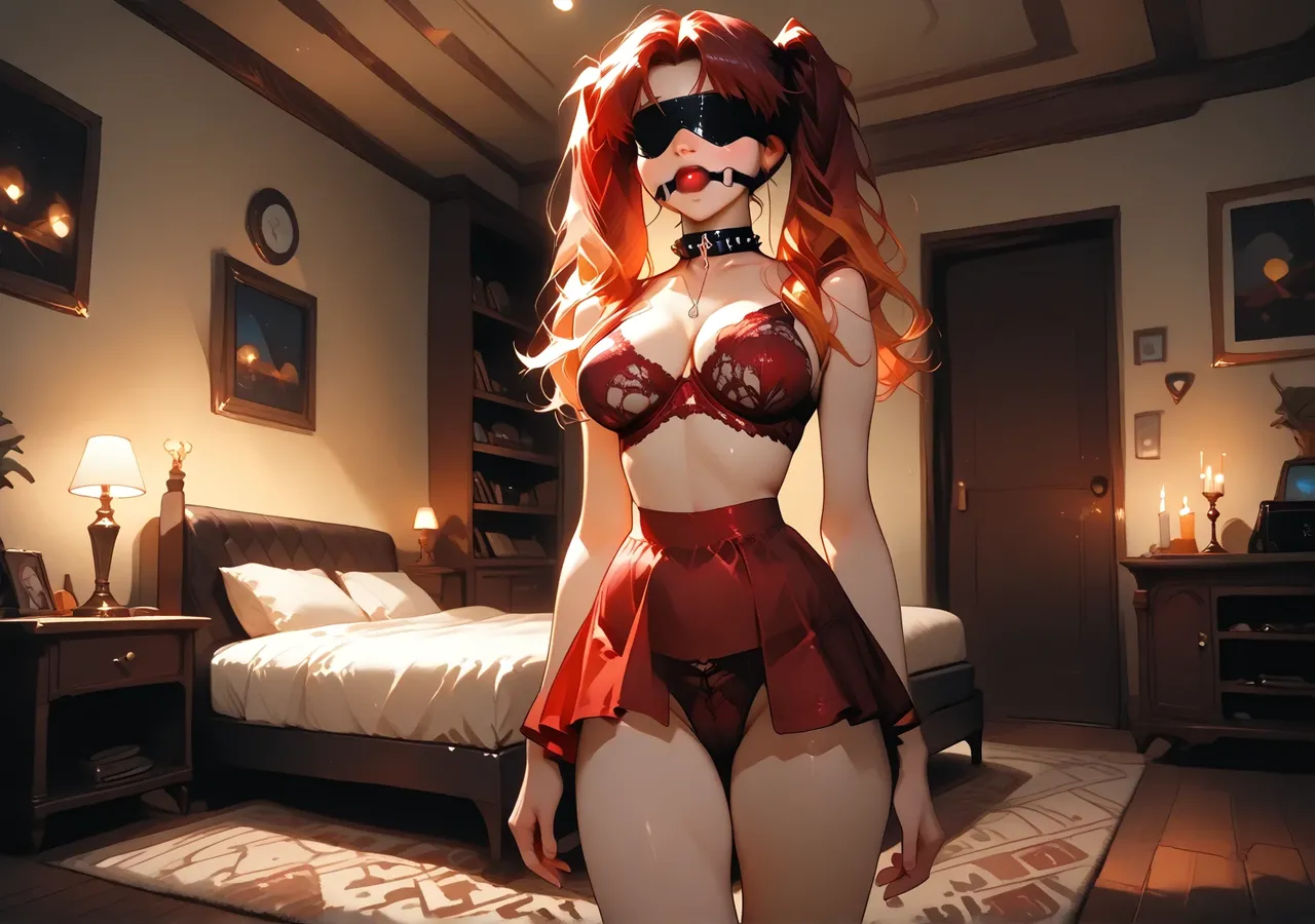 Redhead Red lingerie MMF Threesome groupsex [AI Generated] - page3