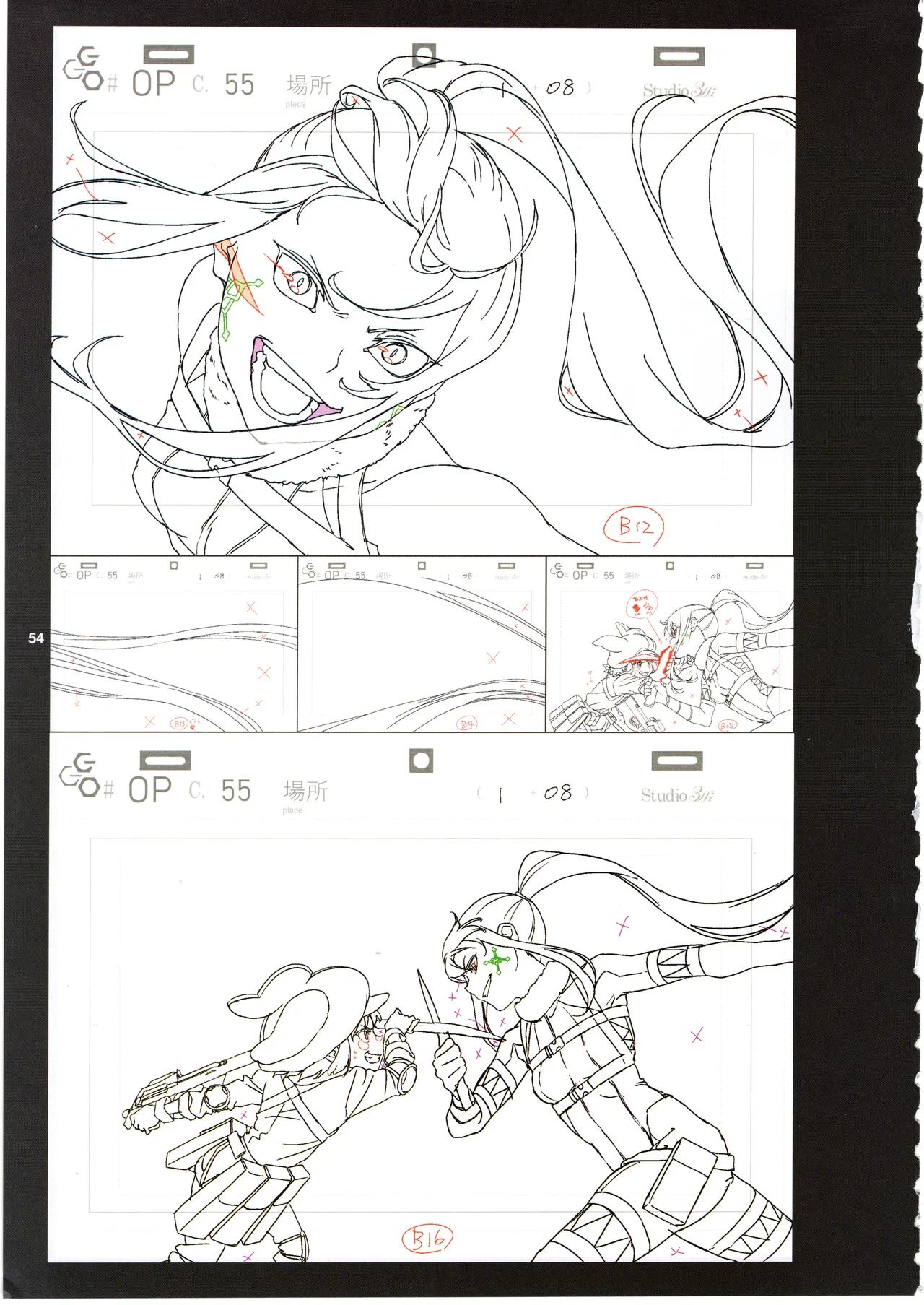 GGO ⅡのOPコンテと演出メモ+原画 - page58