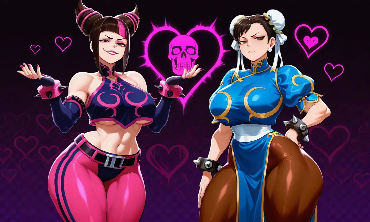 Street Fighter – Juri Han & Chun Li daidoujipv ai generated