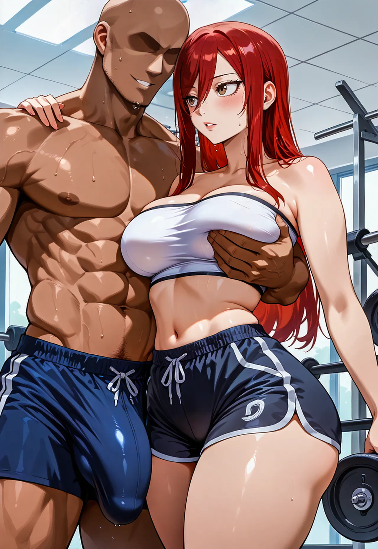 Erza gym session x BBC messingwithai ai generated - page11