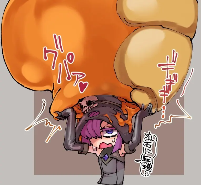 蜜壺型ハニービーのマヴィナと魔女見習いヅナちゃんの落書き(角塚)