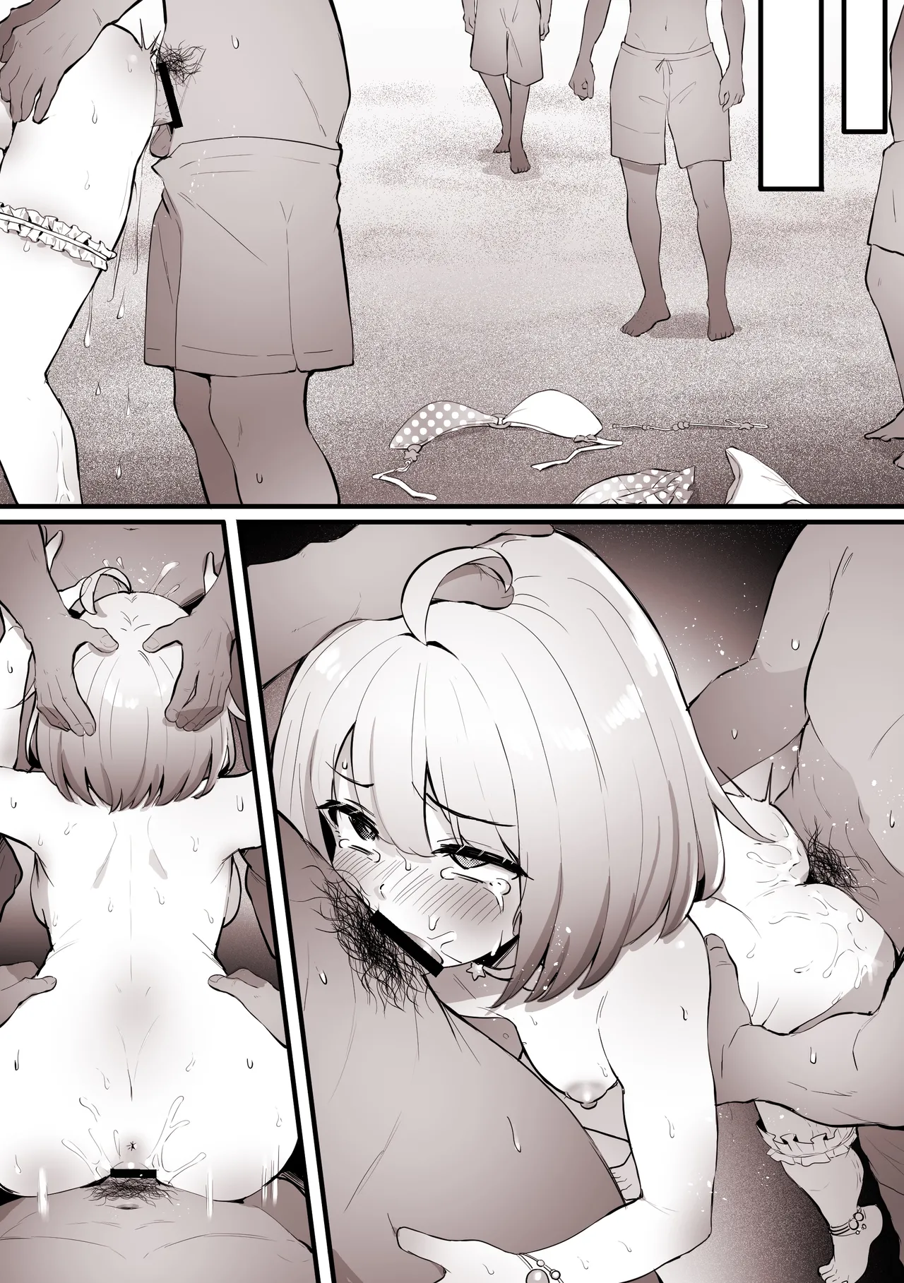 海で周りの人に見られながら、ナンパ師達にえっちされちゃう ル〇ナ - page9