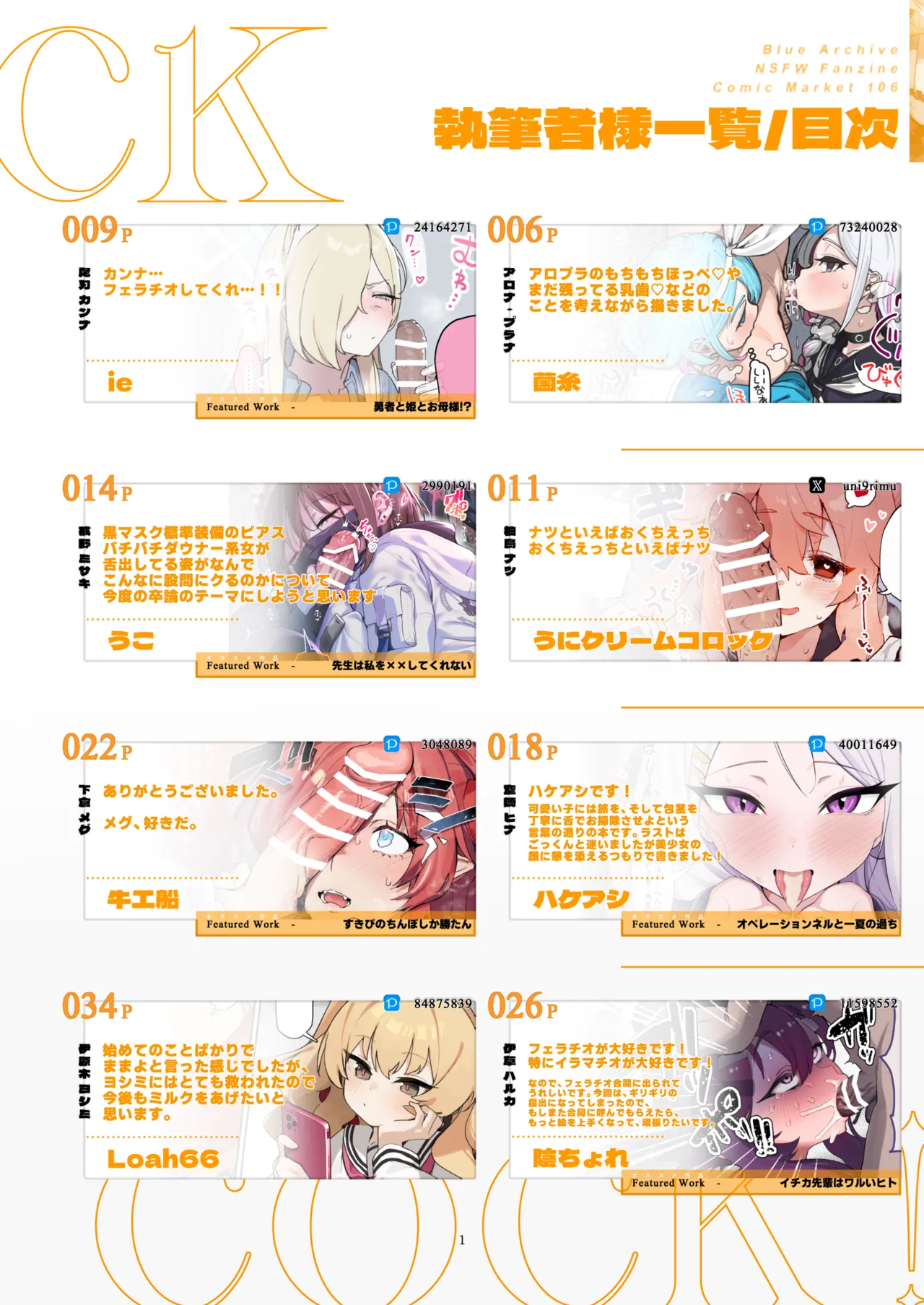 ブルアカフェラチオ合同誌 Get suck,cock! キヴォトス口淫大祭 - page2