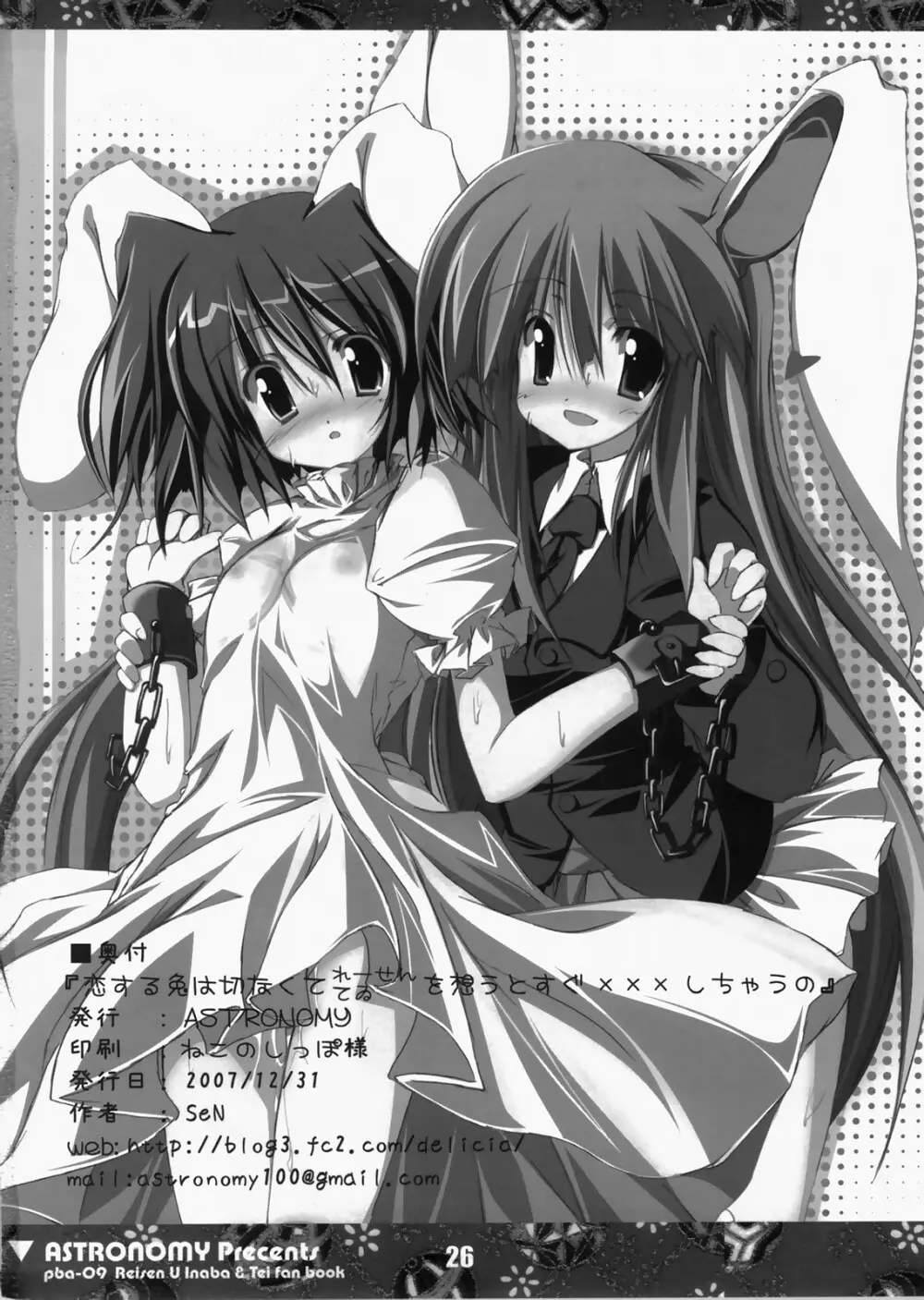 (C73) [ASTRONOMY (SeN)] 恋する兎は切なくてれーせん(てゐ)を想うとすぐ×××しちゃうの (東方Project) - page25