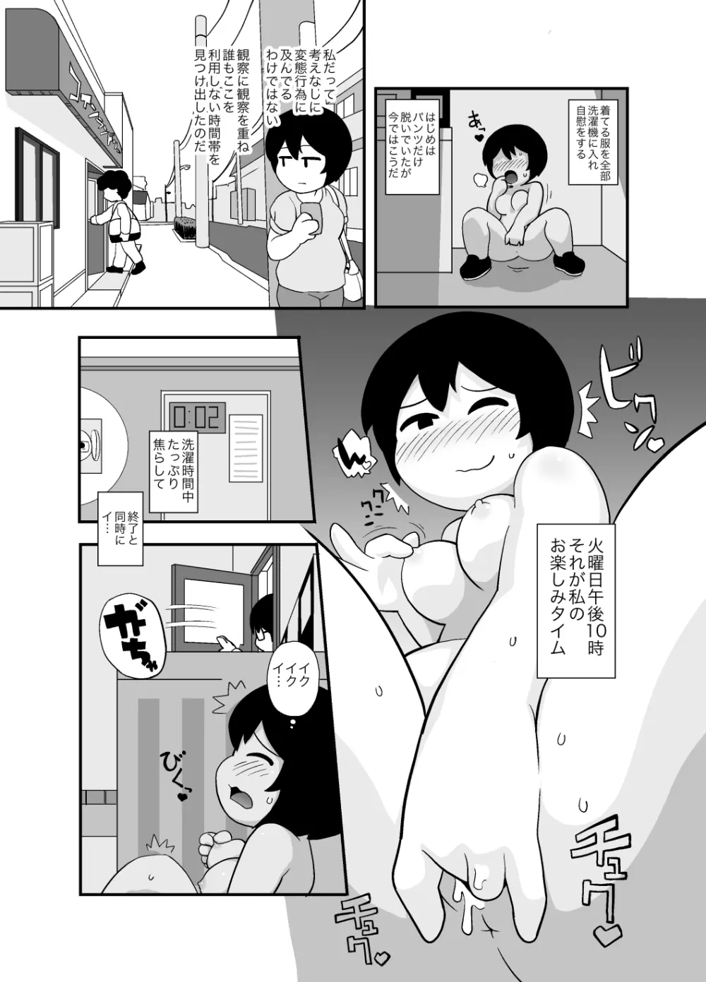 コインランドリーで露出オナニーが趣味の人妻が人に見られる話 - page4